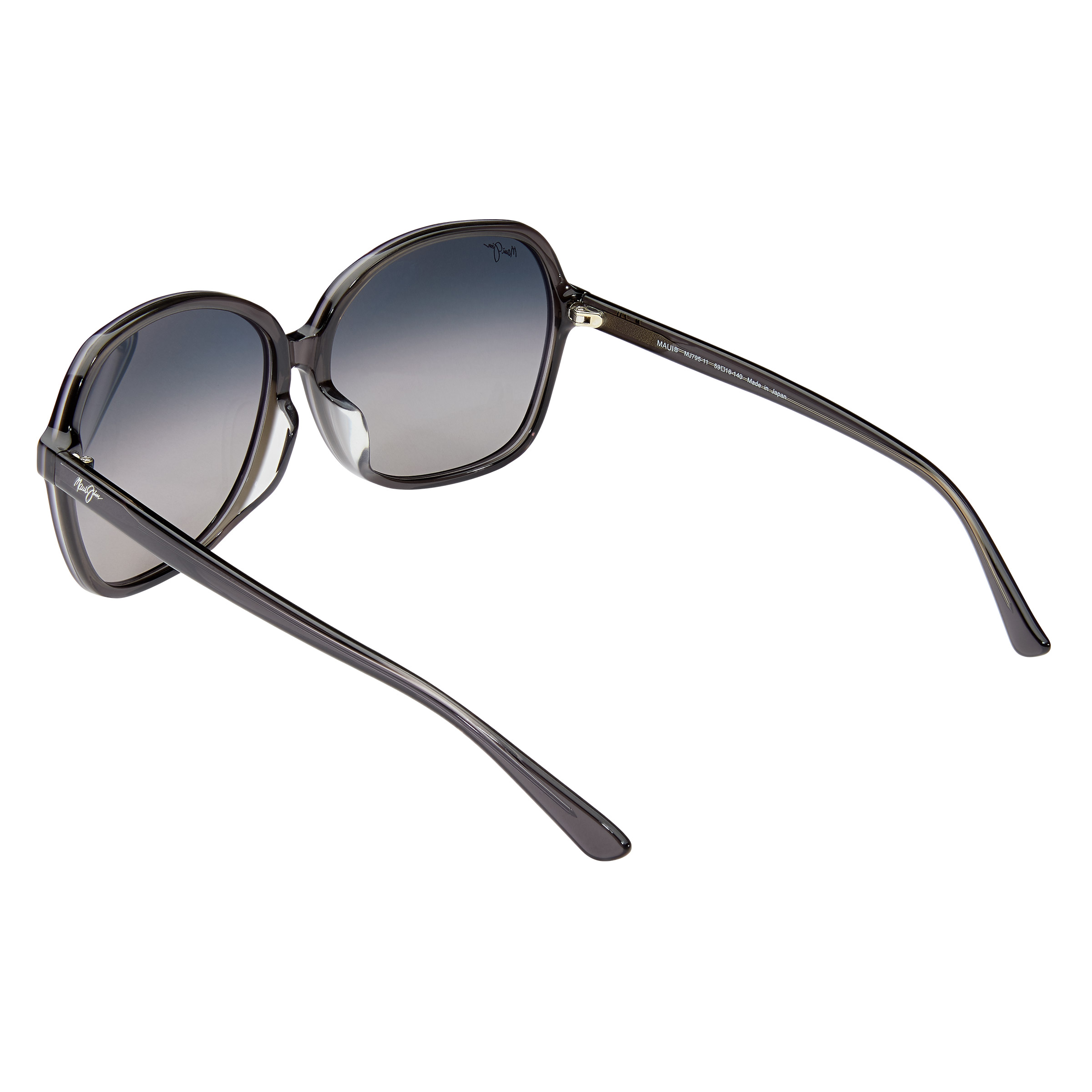 Maui Jim Women\'s Taro Dark Gray Oversized Sunglasses Maui Jim Taro Sunglasses MJ795-11 Gray Square Oversized  main image 4