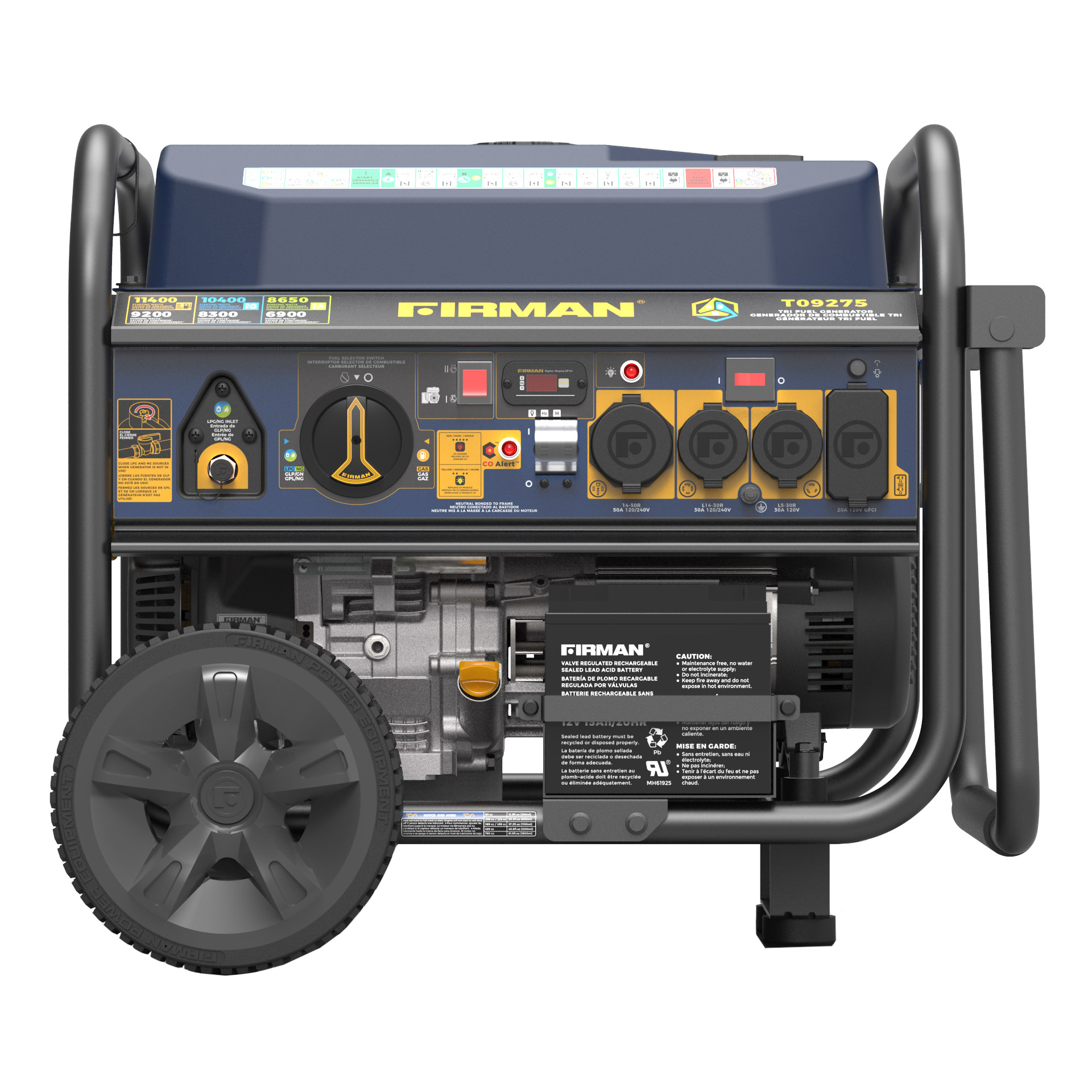Firman 9200W Running / 11,400W Peak Tri Fuel Generator