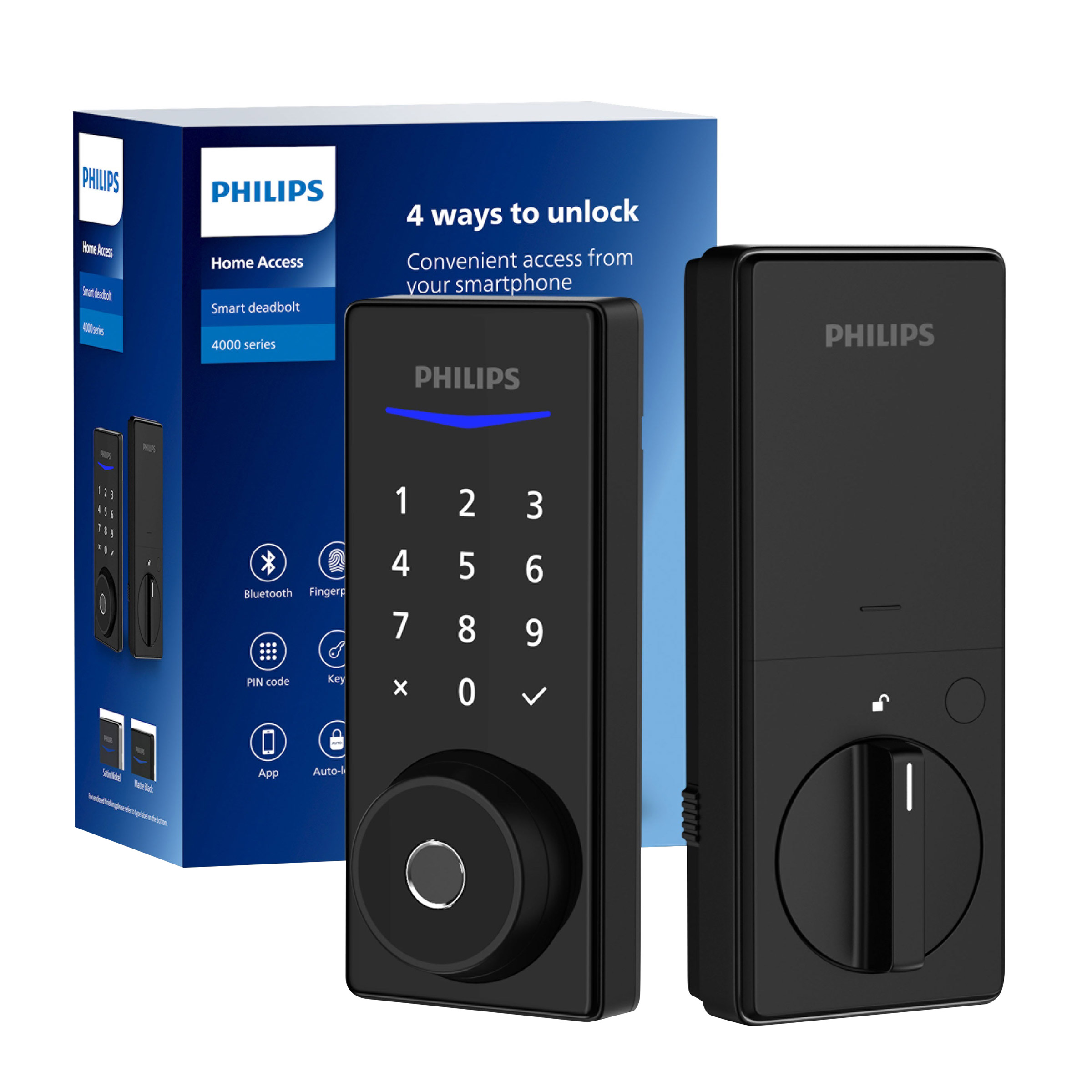 Philips 4000 Series Deadbolt Smart Lock with Fingerprint Reader