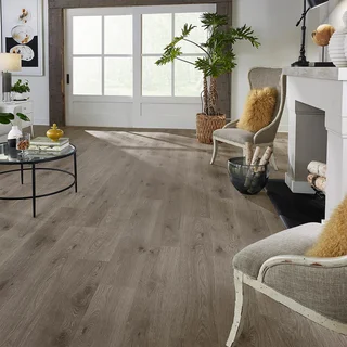 Mohawk Home 12MM Thick 8.3in X 54.3in Waterproof Surface Laminate Wood Plank Flooring (18.89 sq ft/ctn), Riverway