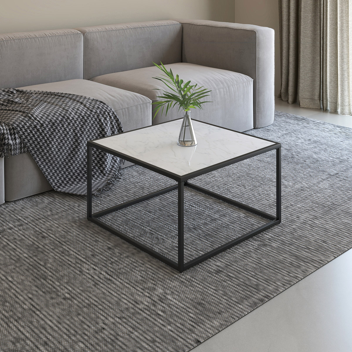 Appollo Cyril Metal Table with Marble Top