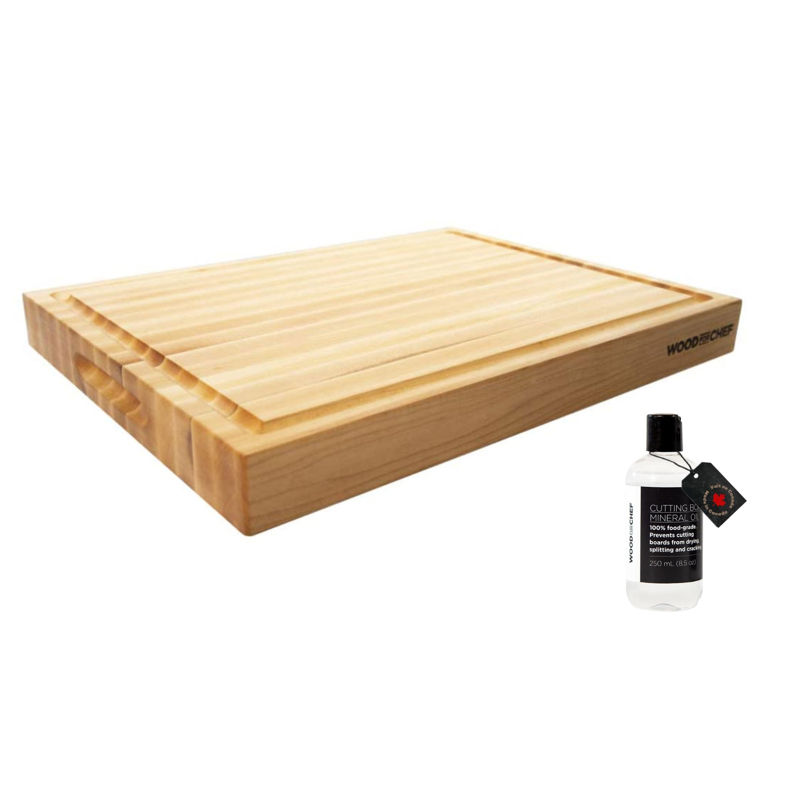 WoodForChef Maple Edge Grain Butcher Block with Oil