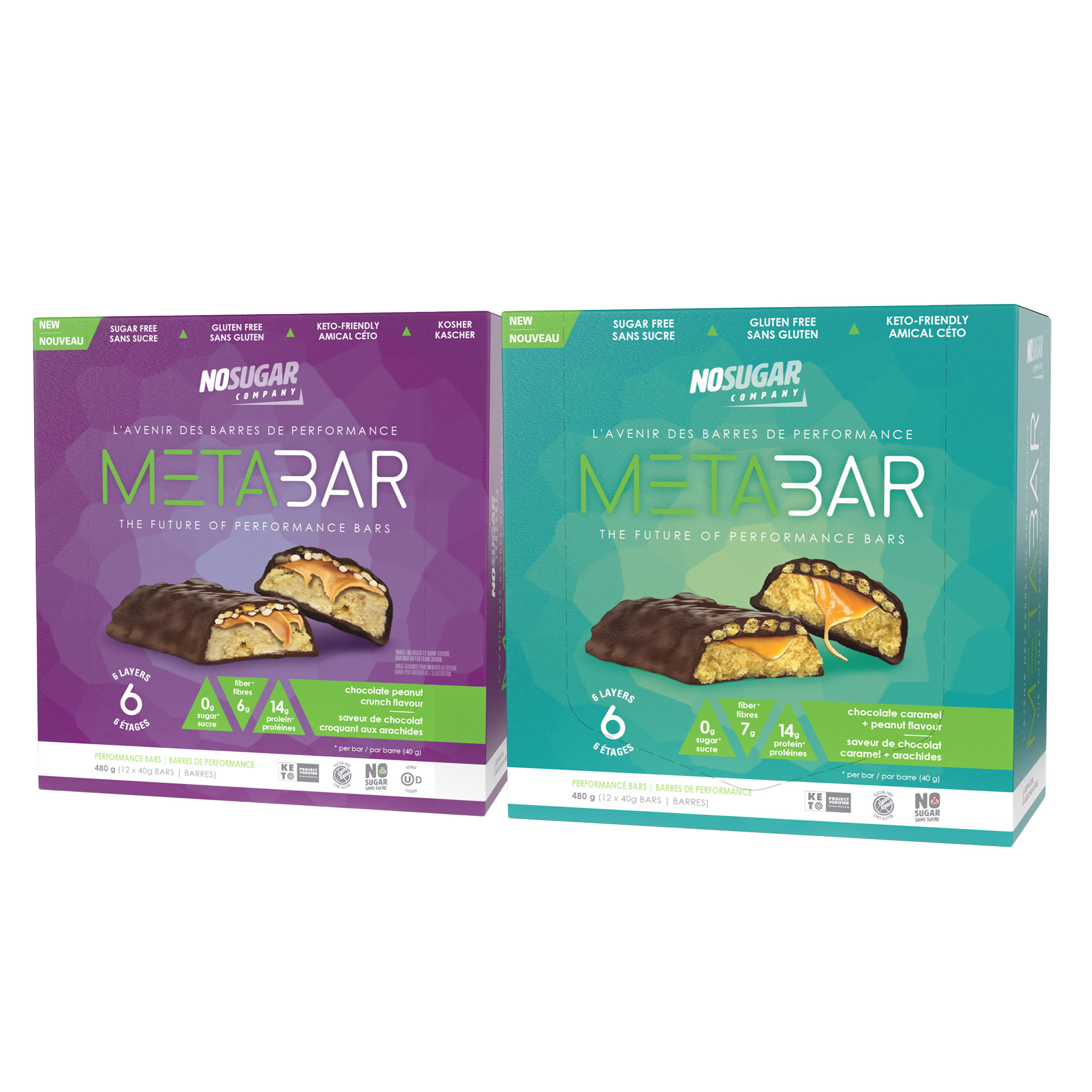 No Sugar Metabar, Various Bars, 24 × 40 g