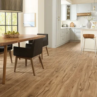Mohawk Home 12MM Thick 6.1in X 47.2in AC4 Waterproof Surface Laminate Wood Plank Flooring (18.14 sq ft/ctn), Ridgeway Hickory