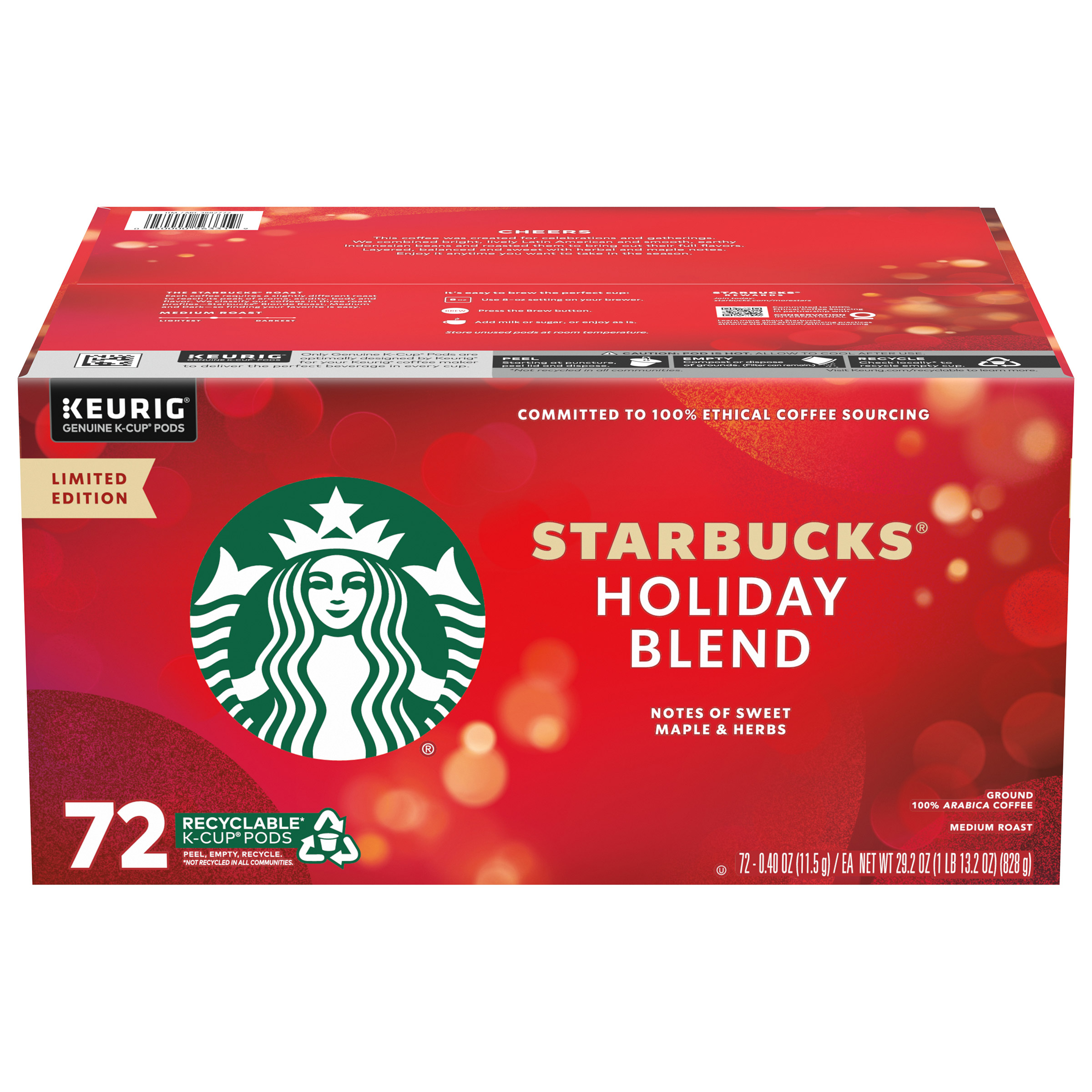 Starbucks Coffee Holiday Blend K-Cup Pod  72-count
