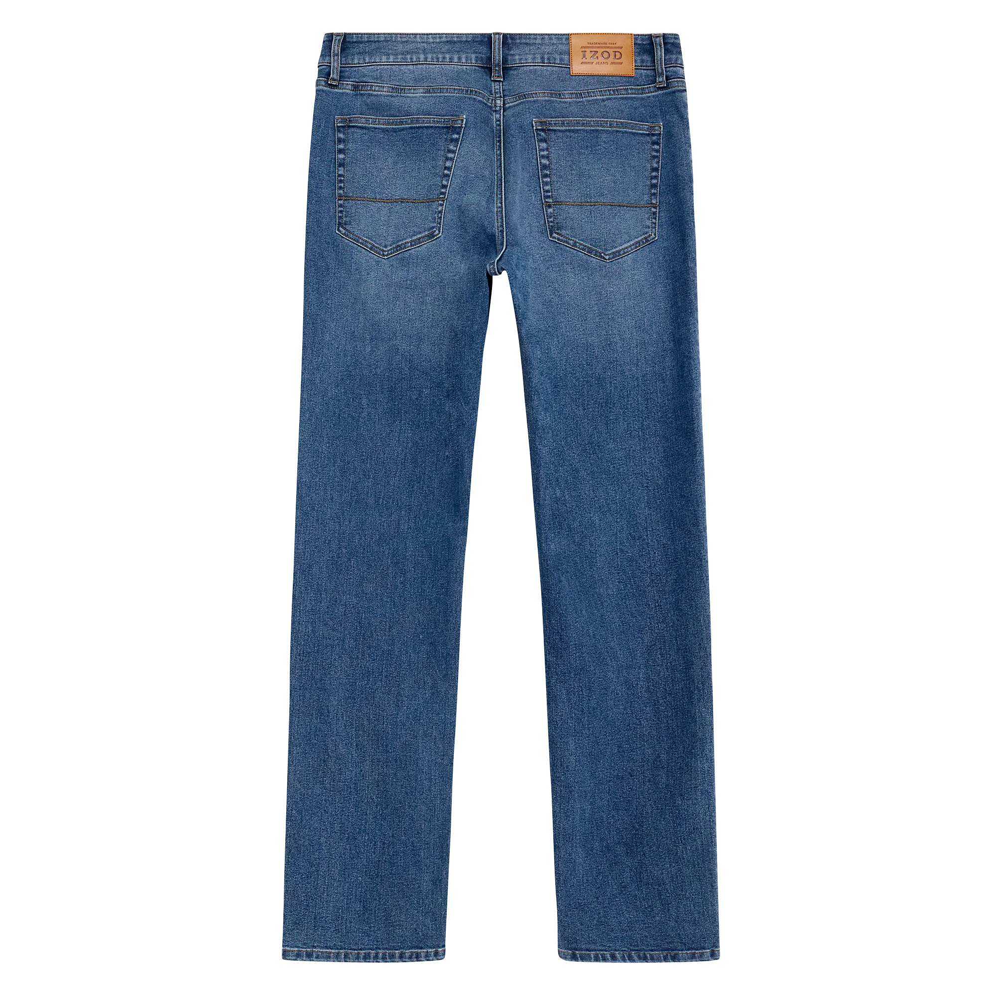 IZOD Men's Straight Fit Jeans Stretch Heavyweight Denim Blue Dark Blue New 30-42