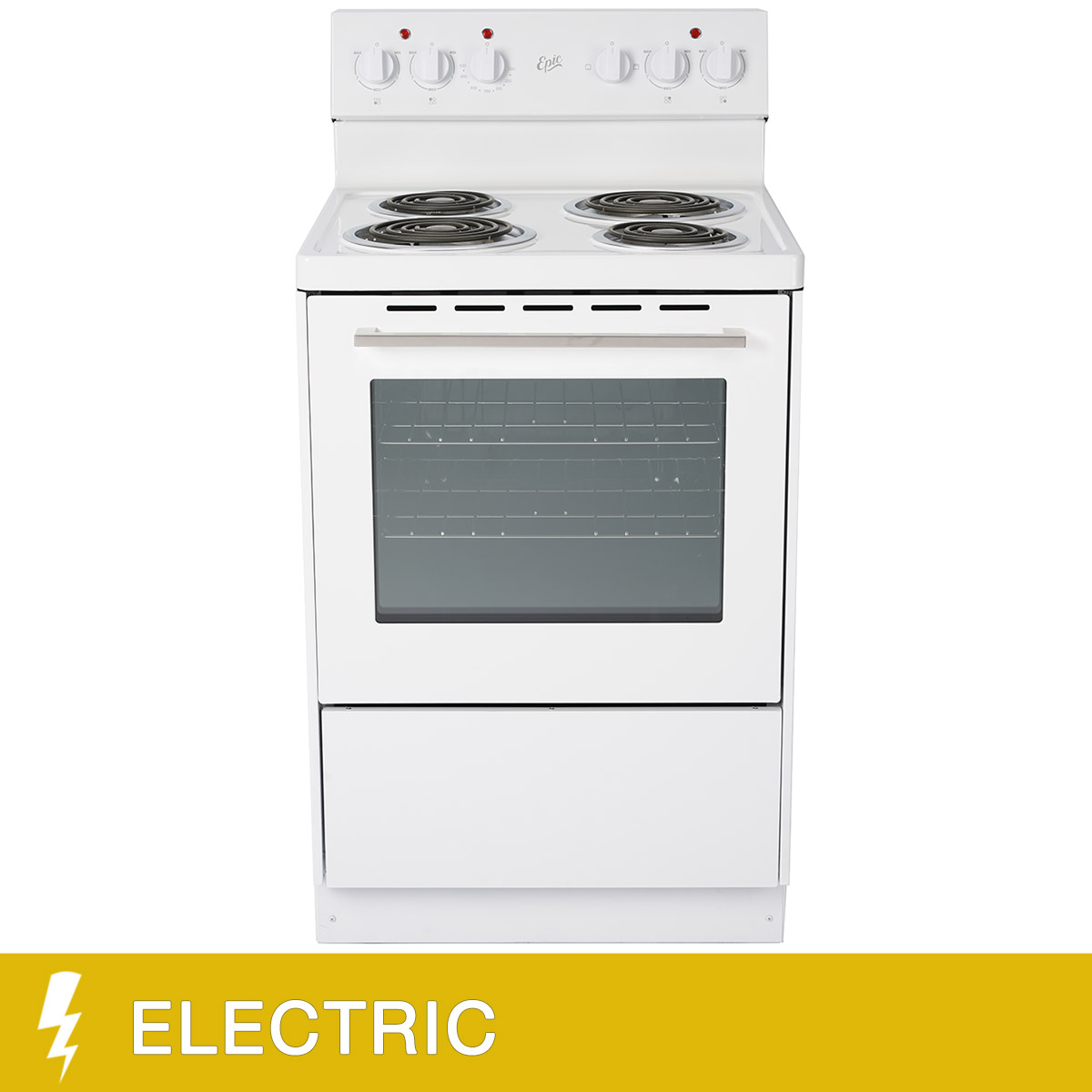 Epic 24 in 2.7 cu ft. White Electric Freestanding Range with Storage Drawer