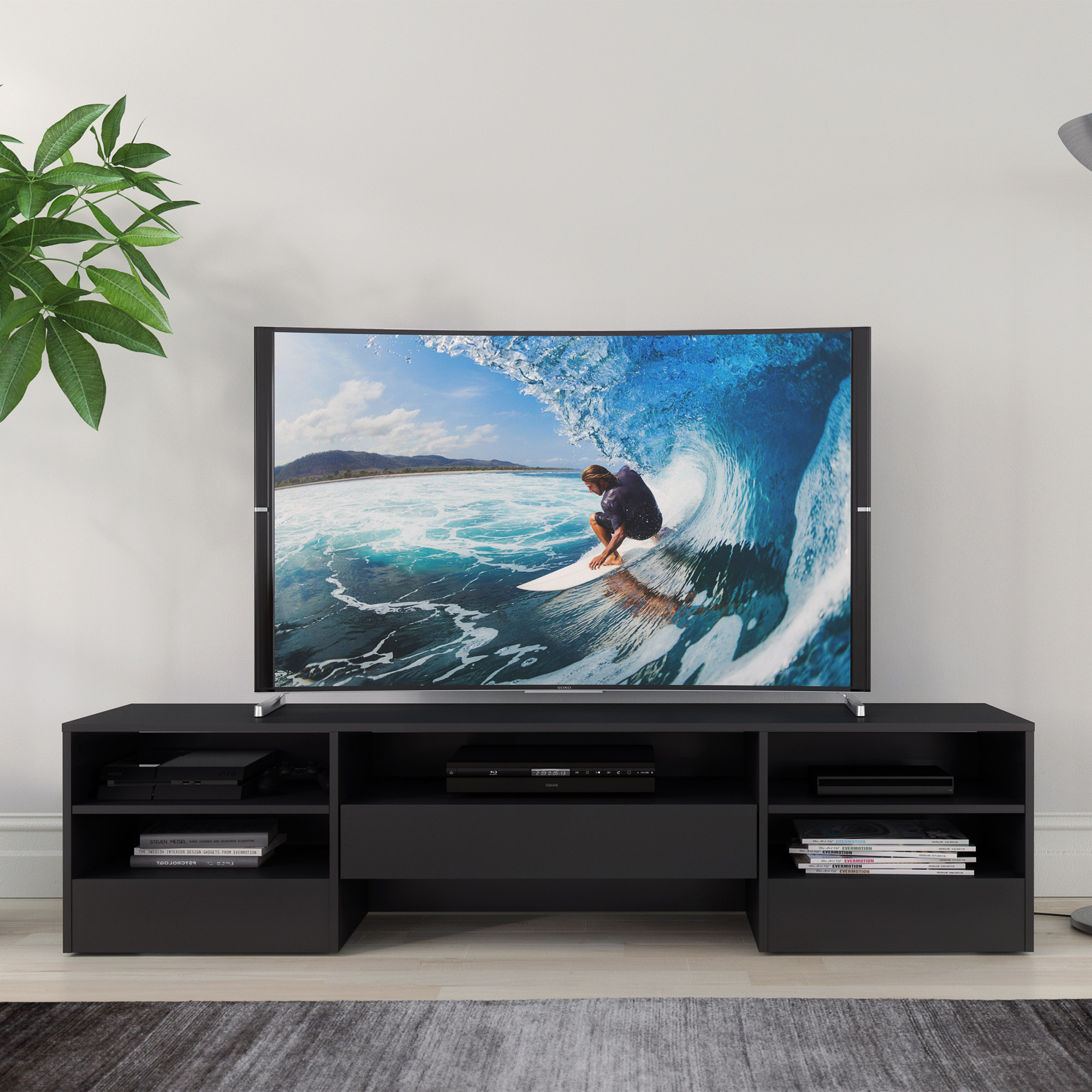 Cleveland Black 182.2 cm (71.8 in.) Television Stand