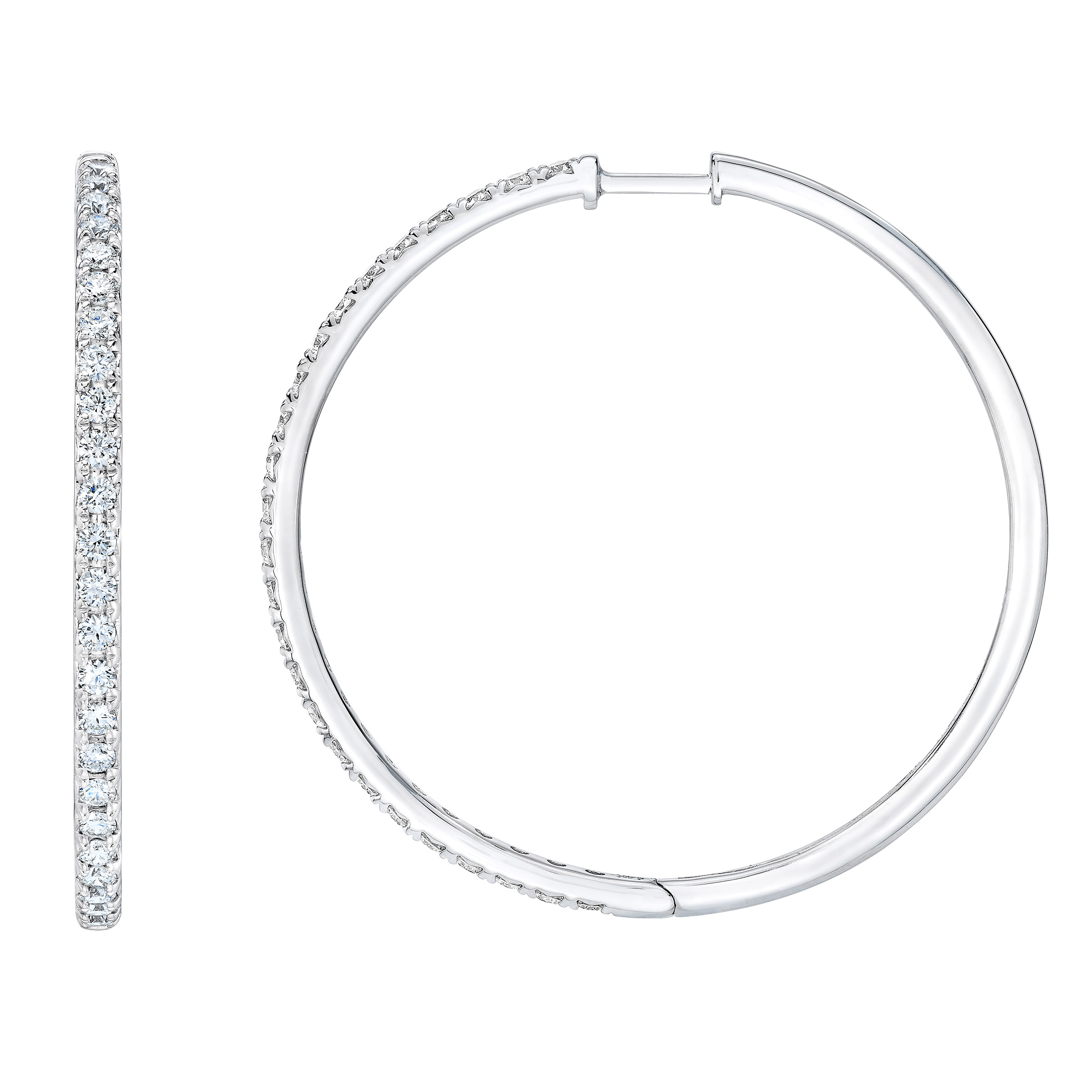 Round Brilliant Diamond Hoop Earrings (2.00 ctw) | Costco