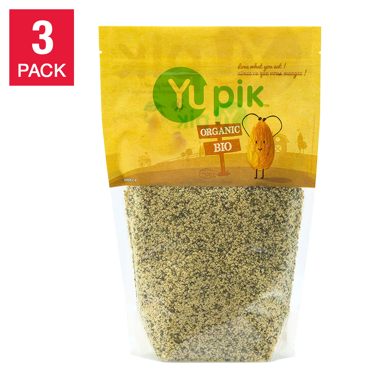 Yupik Organic Hulled Hemp Hearts 2.2 lb 3-pack