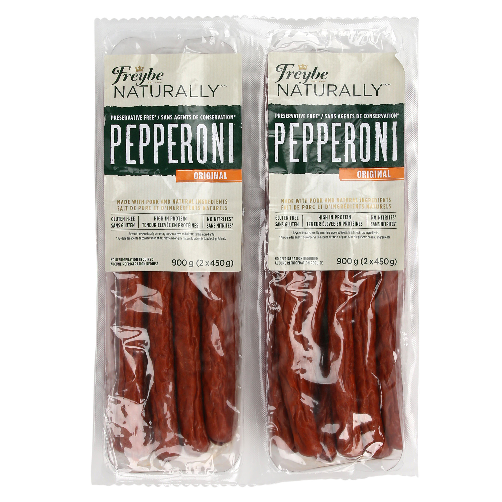 Freybe Naturally Pepperoni Original, 2 × 450 g