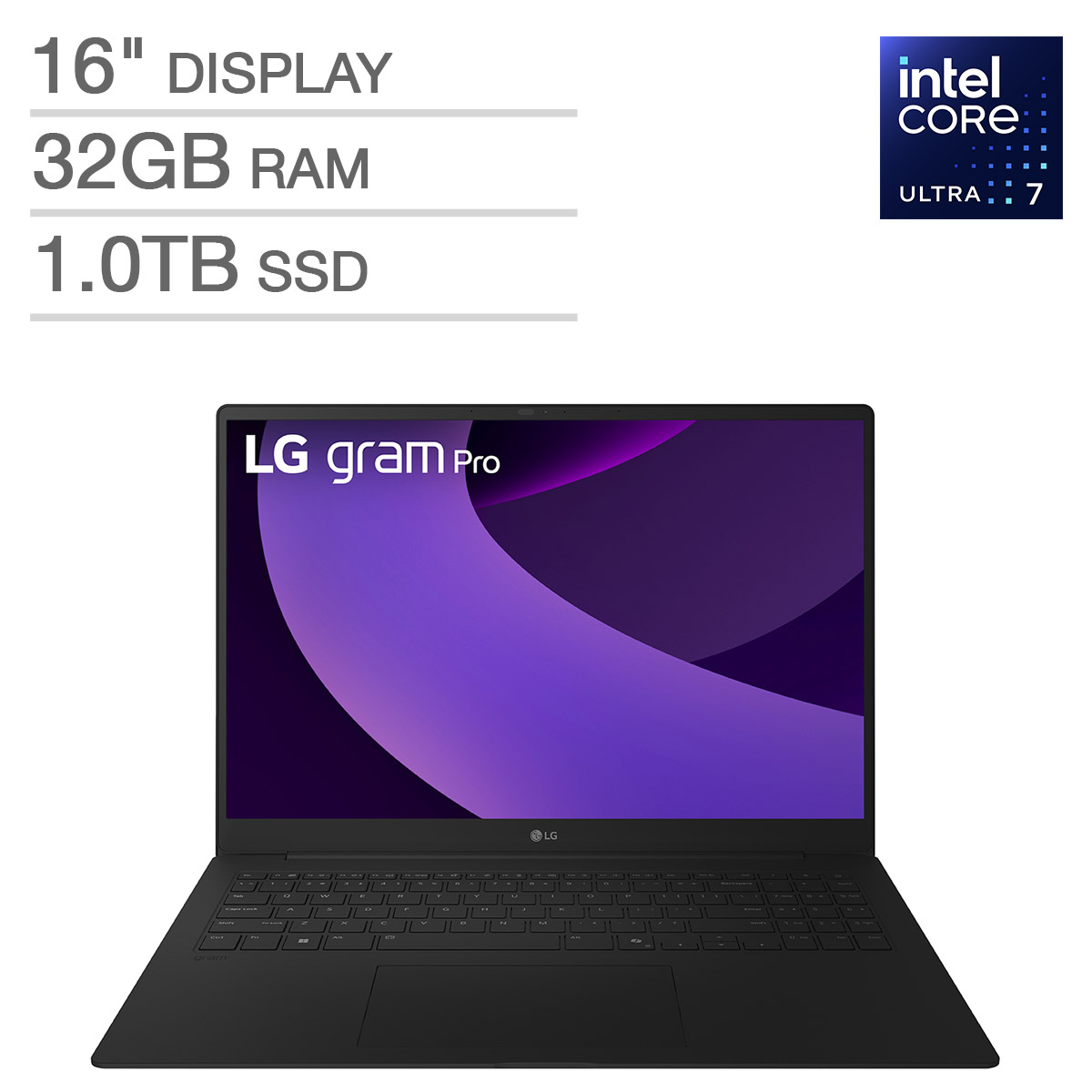 LG gram Pro 16"  Thin and Lightweight Laptop  Windows 11 Home  NVIDIA RTX5050  Intel Evo Edition - Intel Core Ultra 7  3