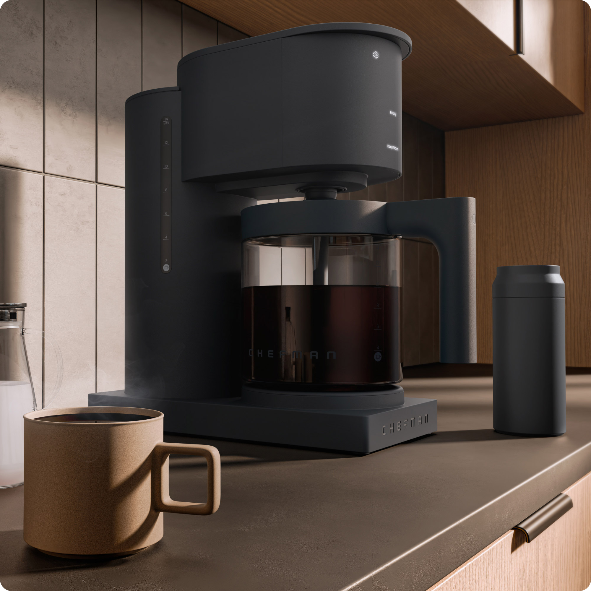 Chefman Caffeinator Drip 14-Cup Programmable Coffee Maker, Black