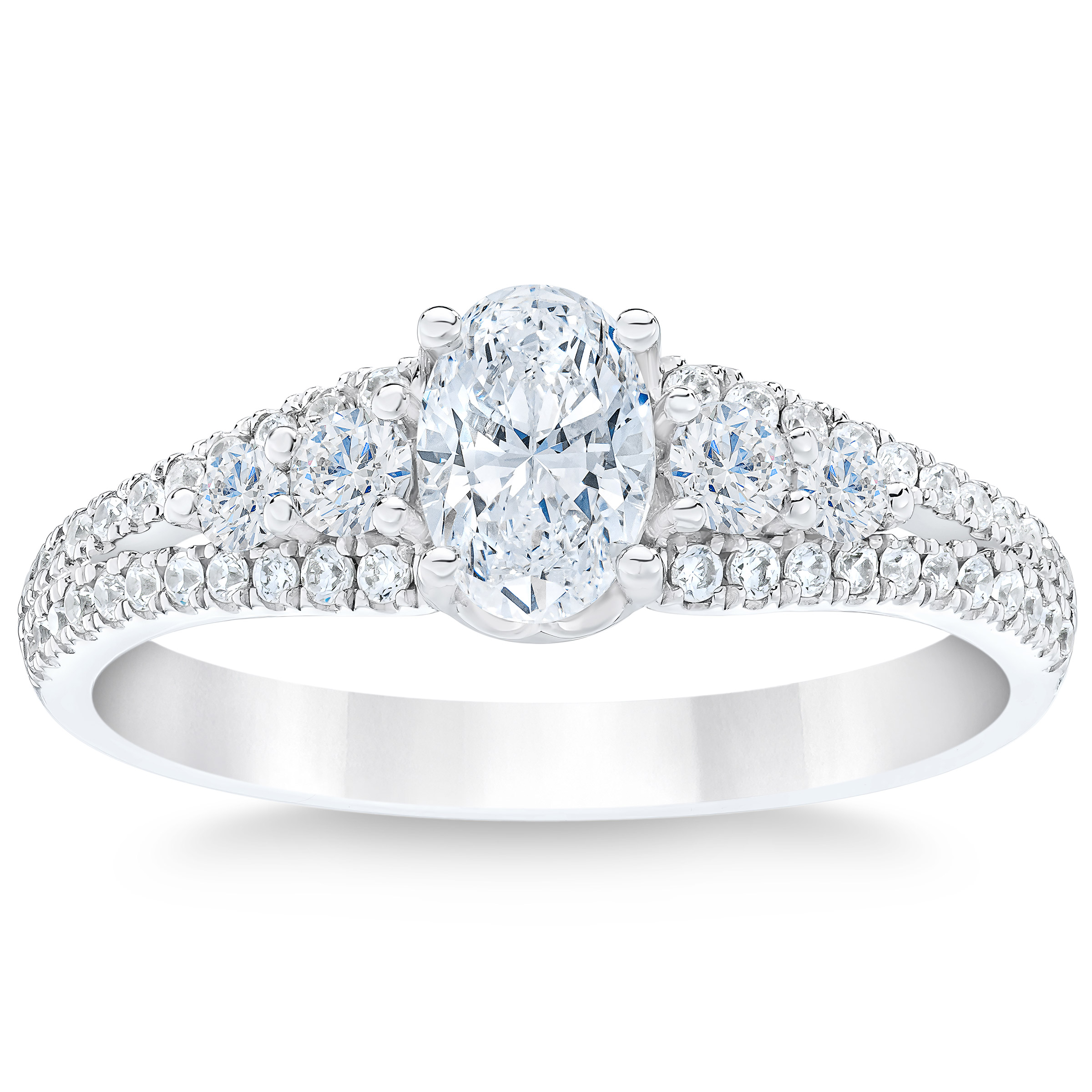 Oval Cut & Round Brilliant 1.15 ctw VS2 Clarity  I Color Diamond Platinum Ring