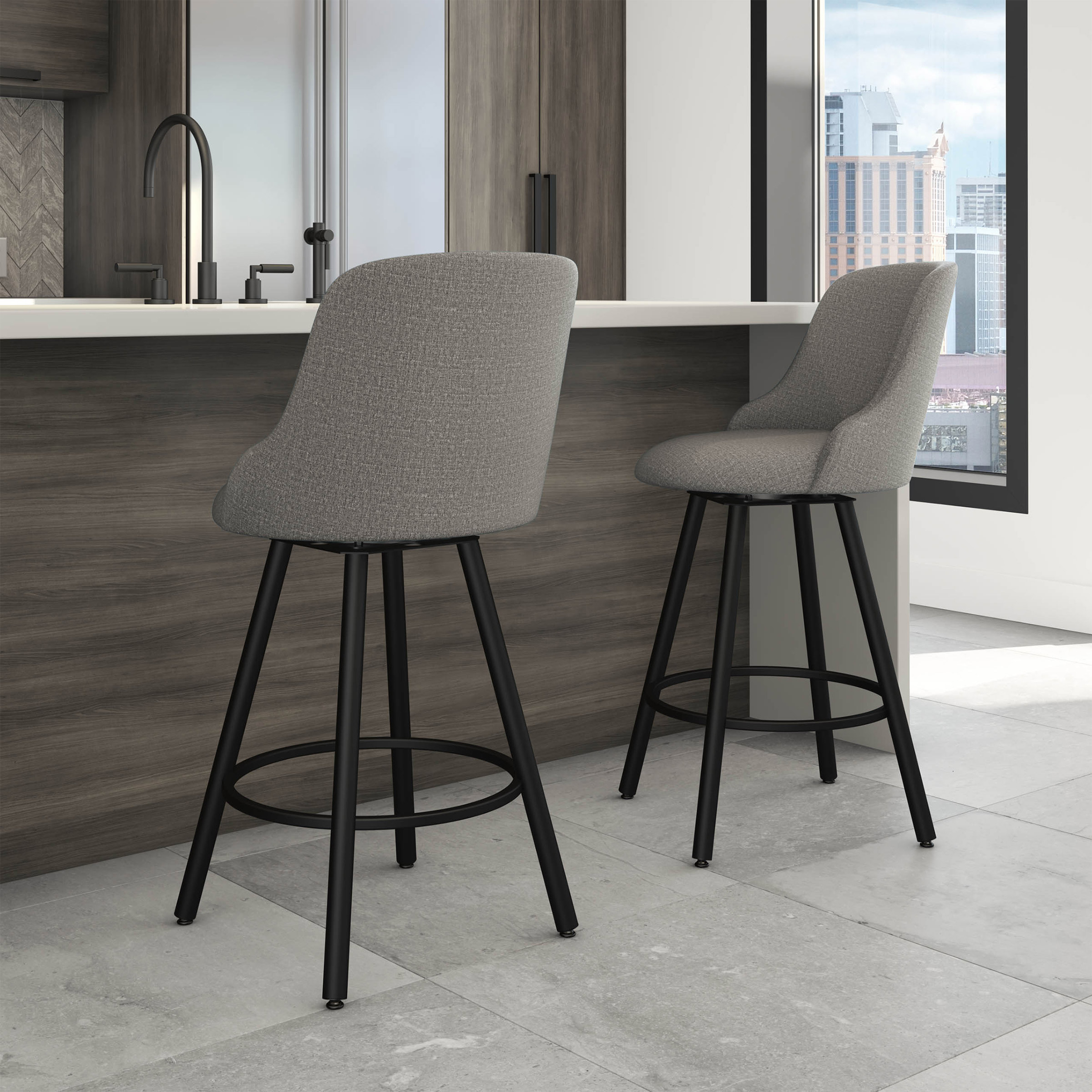 Amisco Kelsea Modern Counterstool, Black Base