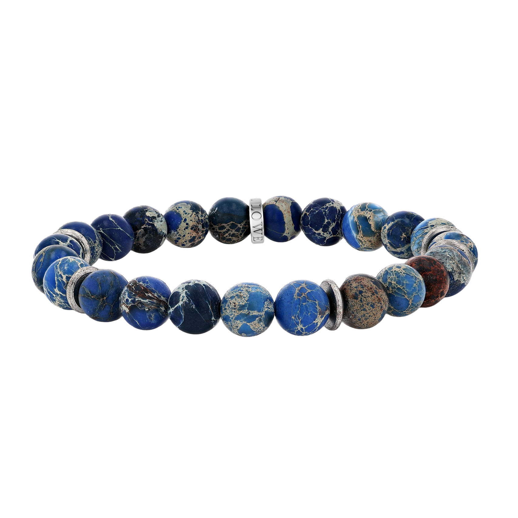 Mr. Lowe by Sheryl Lowe Jasper Beaded Bracelet with Silver