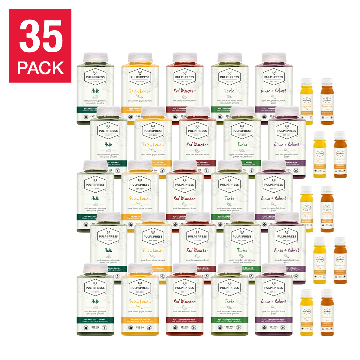 Pulp & Press 5-day Organic Cold-Pressed Juice Cleanse, 35 bottles