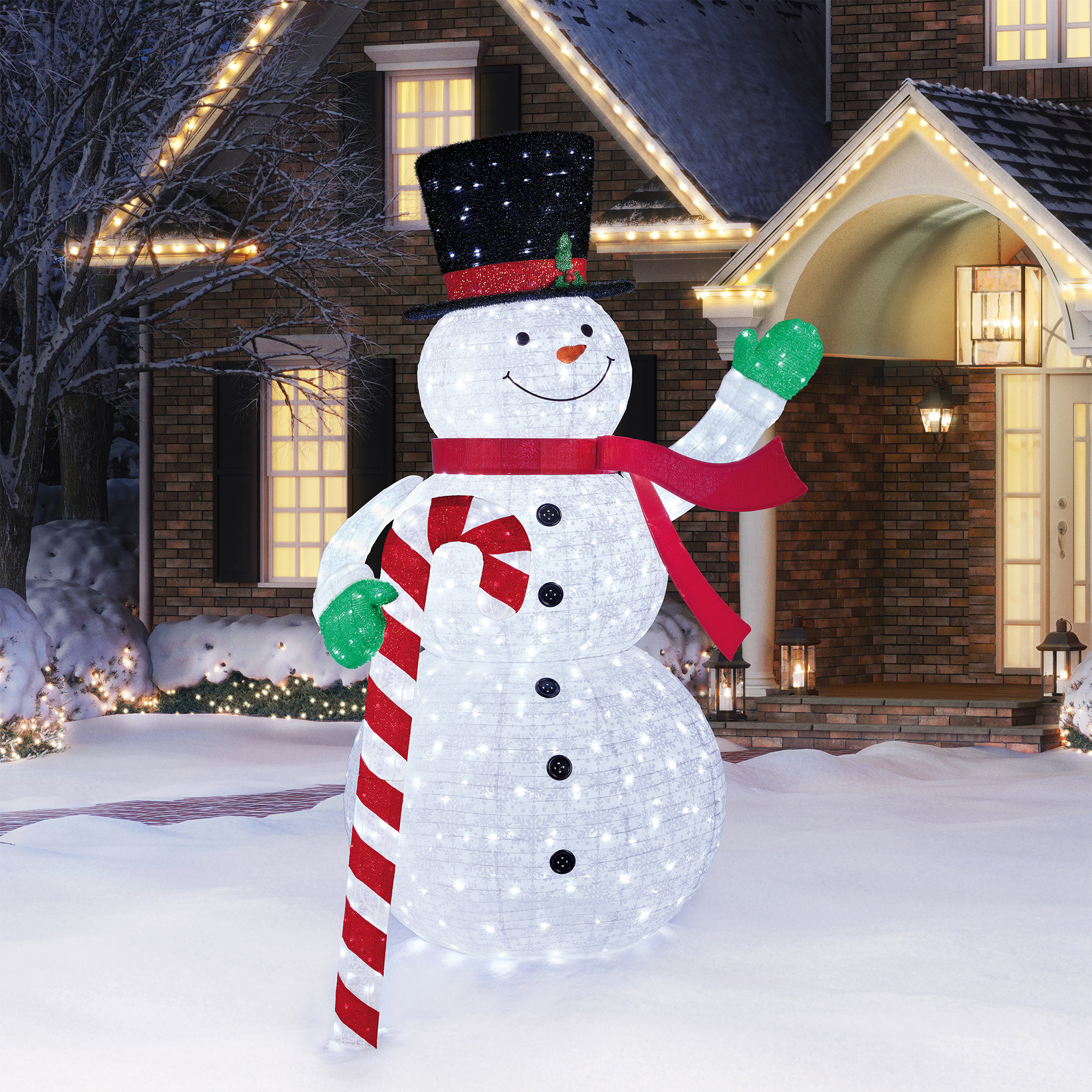 2.74 m (9 ft.) LED Pop-up Glittering Snowman