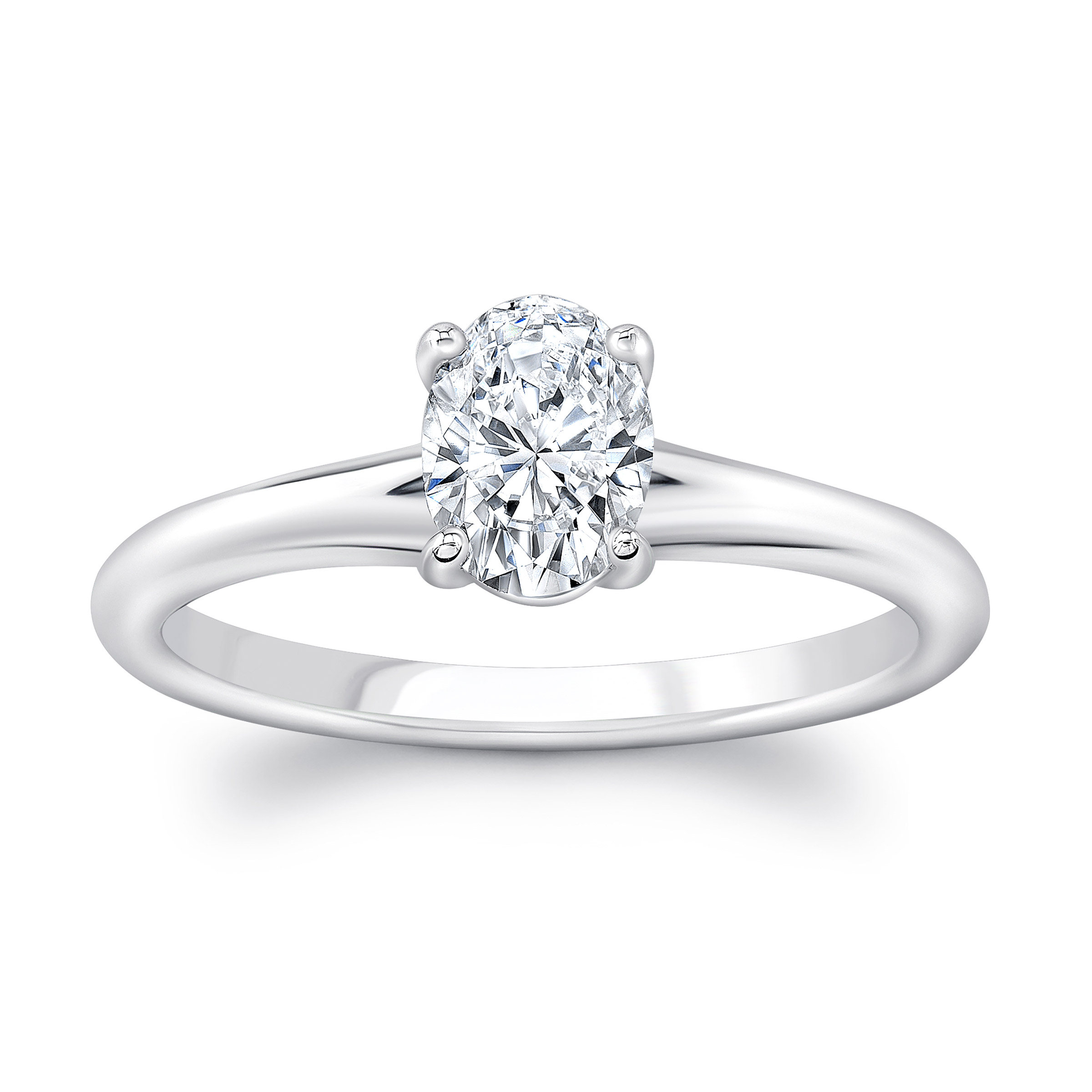0.70 ctw Oval Cut, VS2 Clarity, F Colour Diamond Solitaire Ring