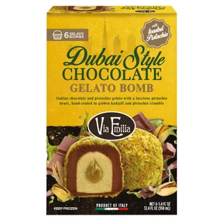 EMILIA DUBAI CHOCOLATE GELATO 6 COUNT 21 OUNCES
