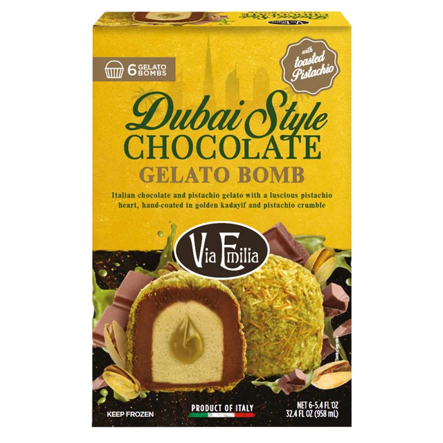 EMILIA DUBAI CHOCOLATE GELATO 6 COUNT 21 OUNCES