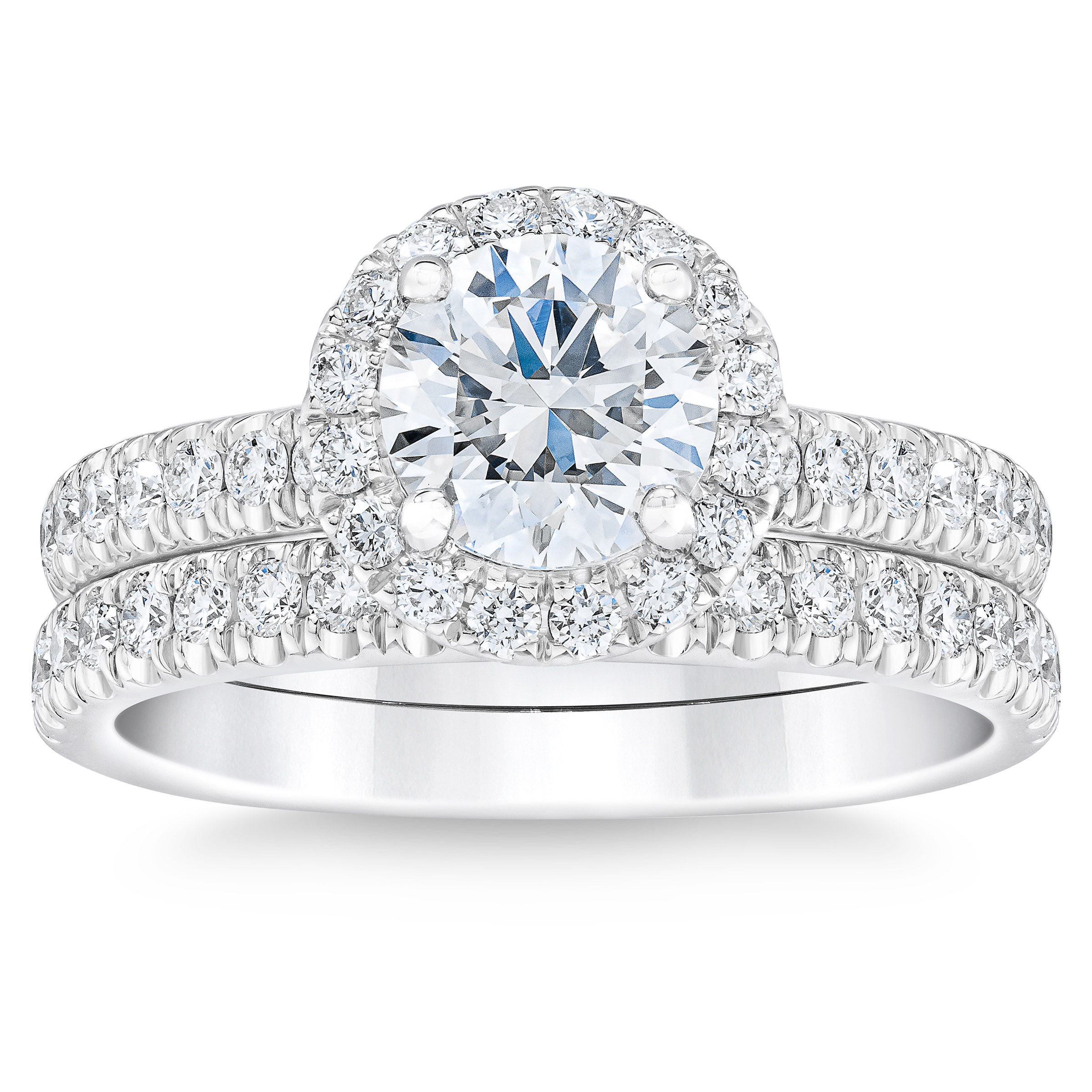 1.92 ctw Round Brilliant Cut, Clarity VS2, Colour G, Diamond Wedding Set