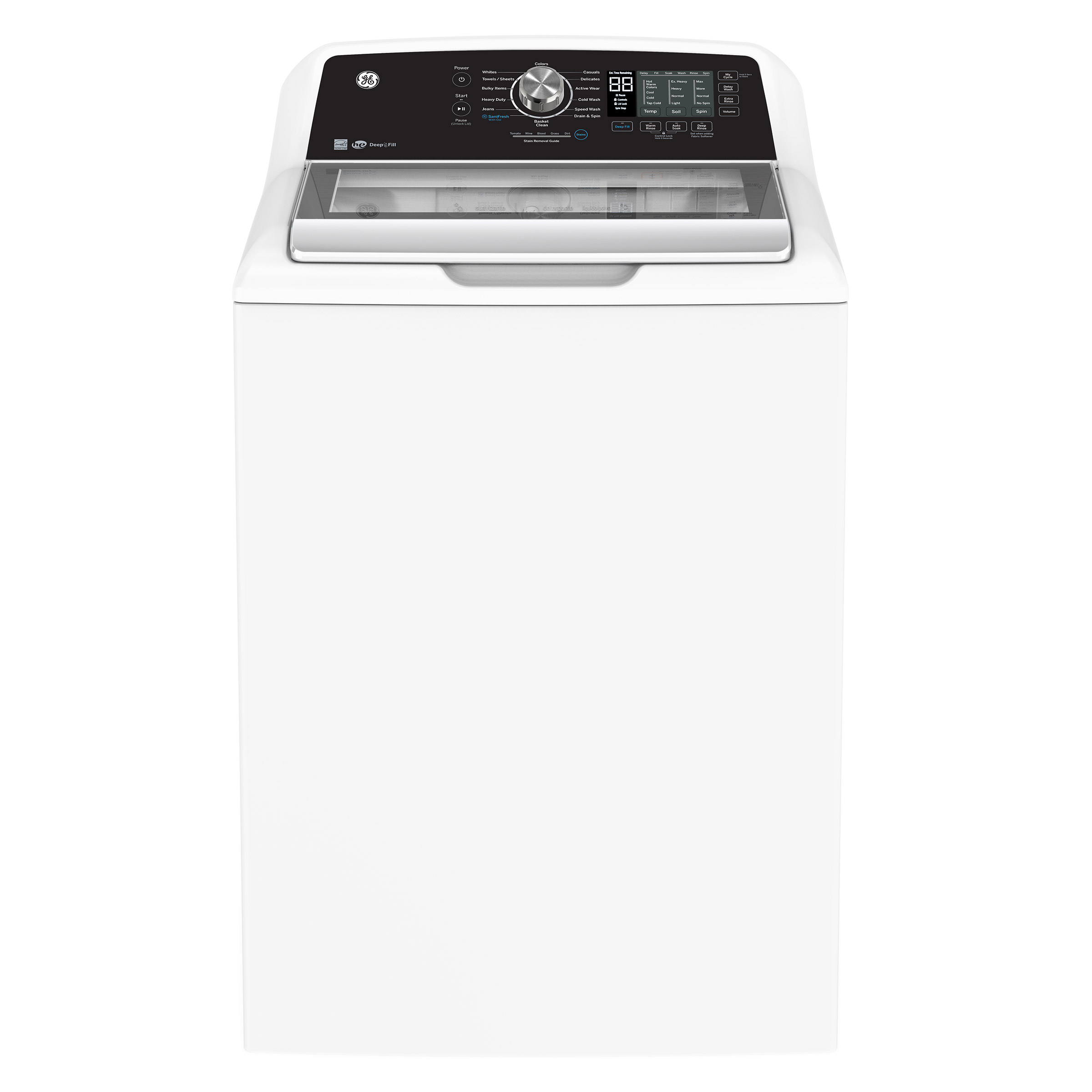 GE 5.3 Cu. Ft. White Top Load Washer with SaniFresh Cycle