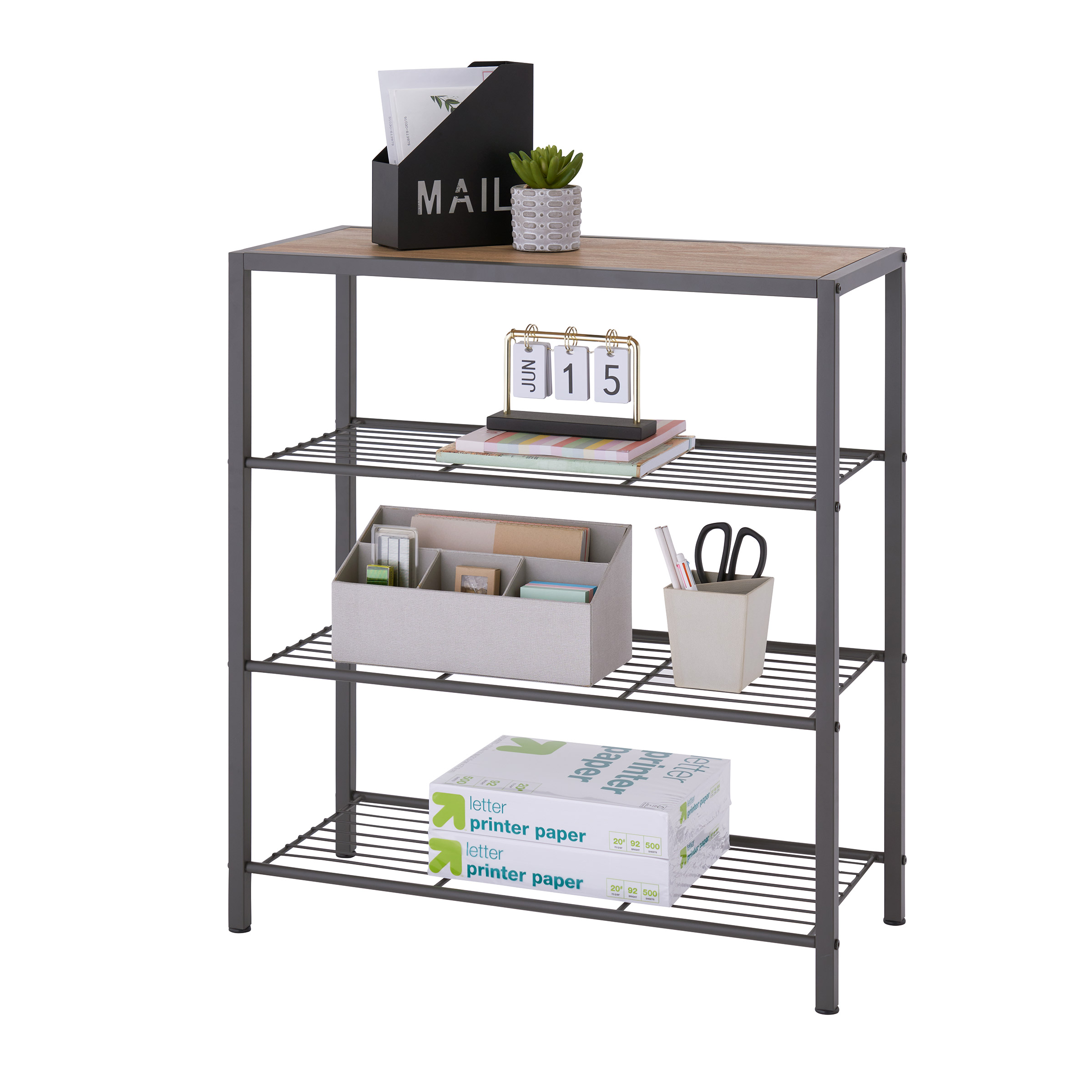 TRINITY 4-tier Shoe Rack with Console Top, Dark Gray | Costco