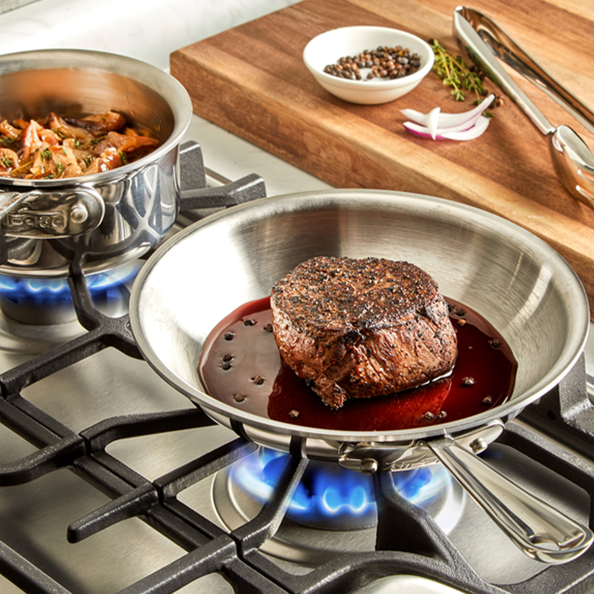 All-Clad D3 Stainless Steel 3-ply Skillet Set, 2-pieces | Costco