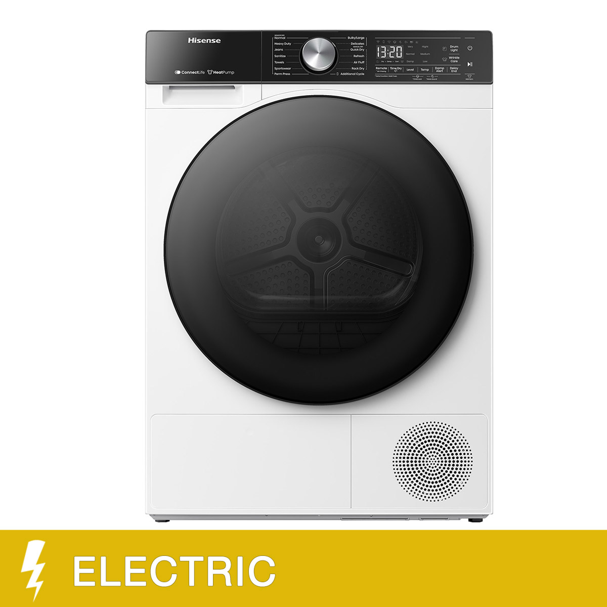 Hisense 24 in. 4.5 cu ft. White Stackable Ventless Heat Pump Dryer with Stacking Kit and Wi-Fi Connectivity