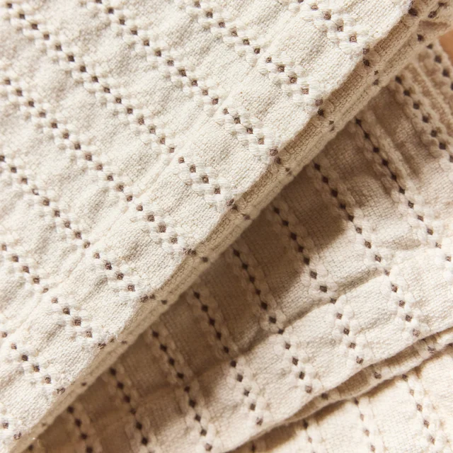 AVOCADO KNOTTED STRIPE THROW 60" X 70"