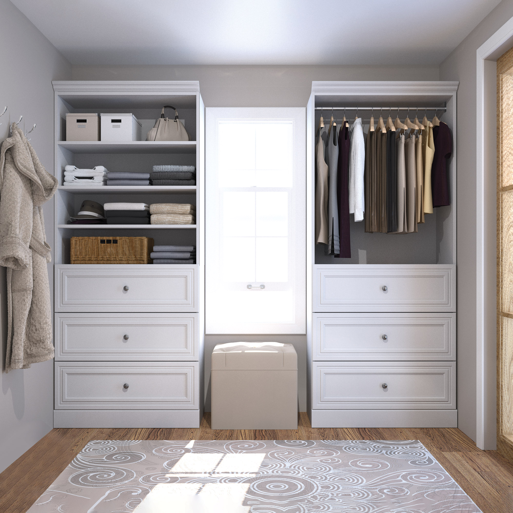 Bestar Organize It White Storage with Drawers 2-pack