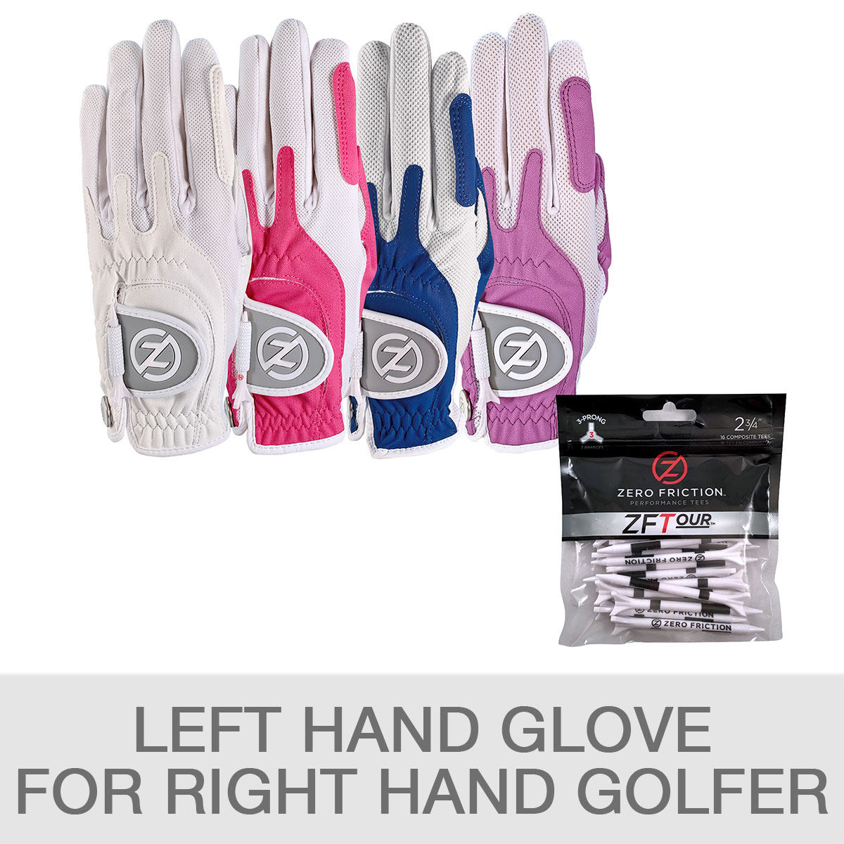 Zero Friction Women's Compression Golf Glove  4-pack