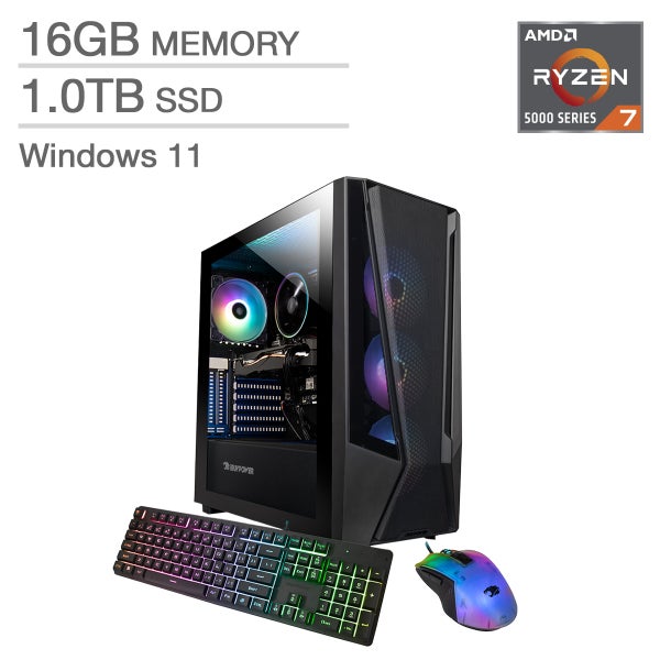 iBUYPOWER Trace Mesh Gaming Desktop, AMD Ryzen 7 5700 - 16GB iBUYPOWER Trace Mesh Gaming Desktop, AMD Ryzen 7 5700 - 16GB