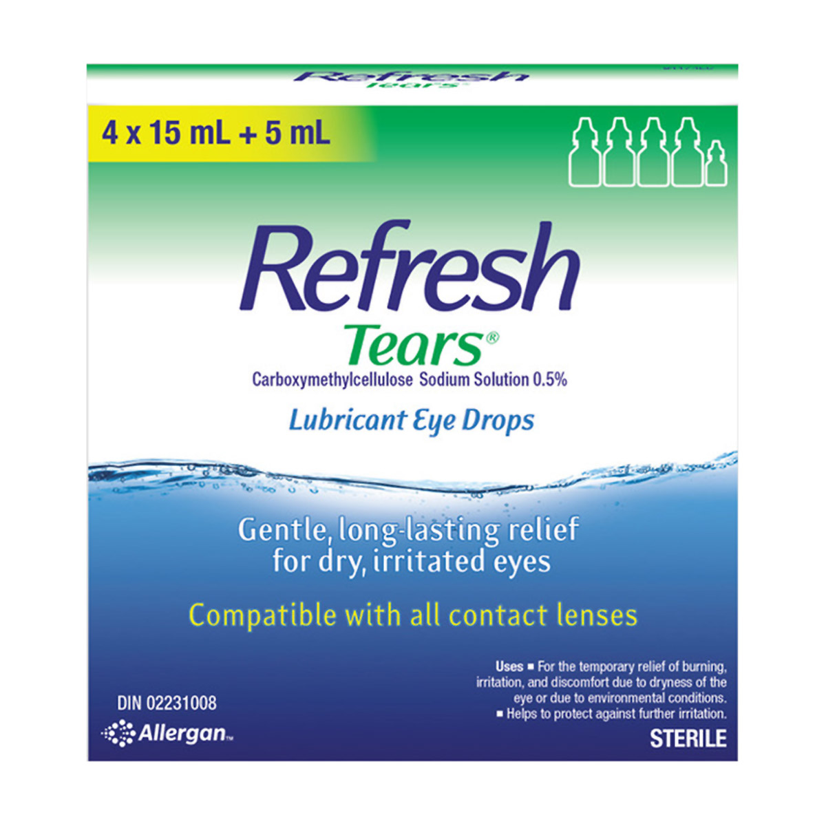 Refresh Tears Ophthalmic Solution, 4 x 15 mL + 5 mL