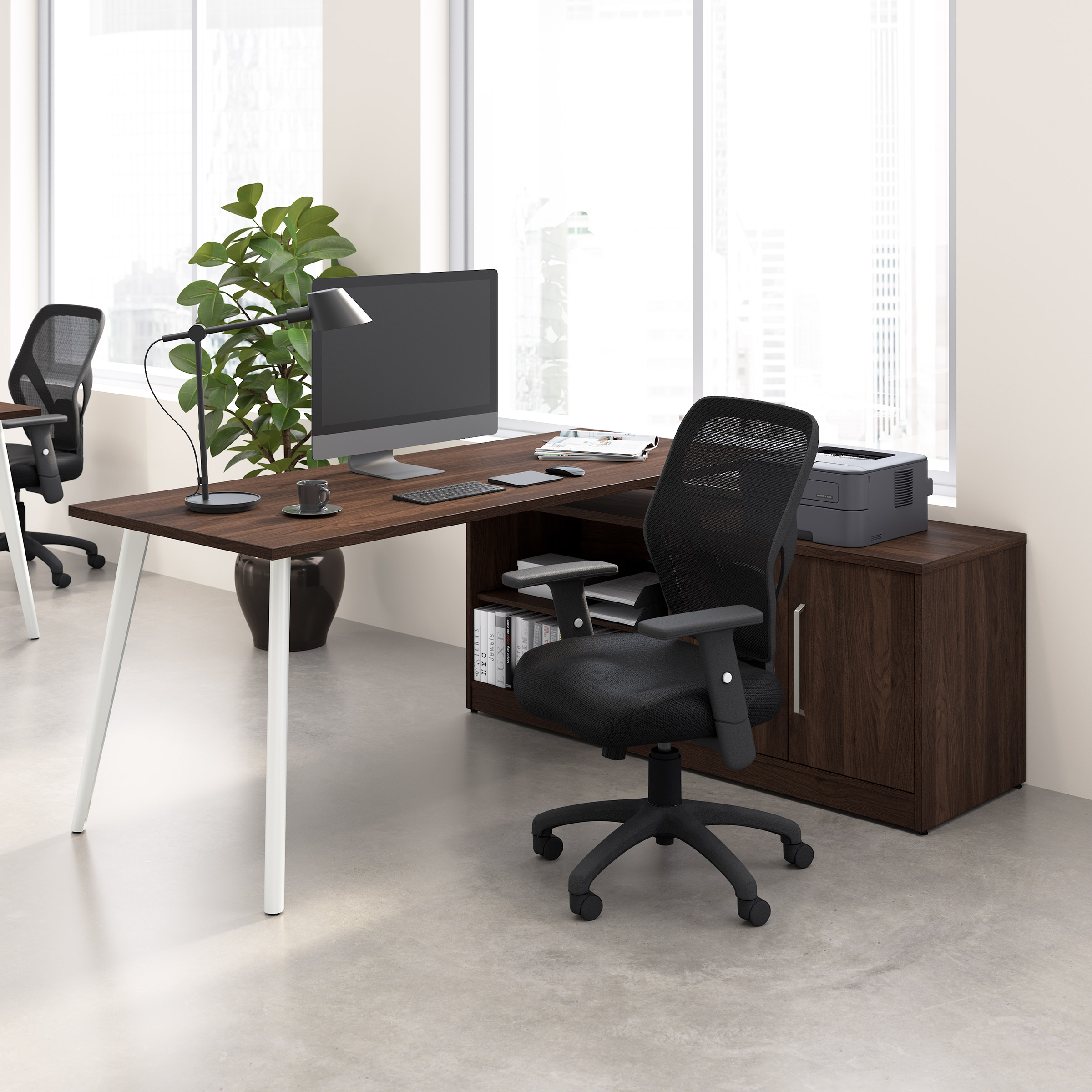 Office Pro Strive 181.3 cm (71 in.) Computer Desk with Low Storage Cabinet