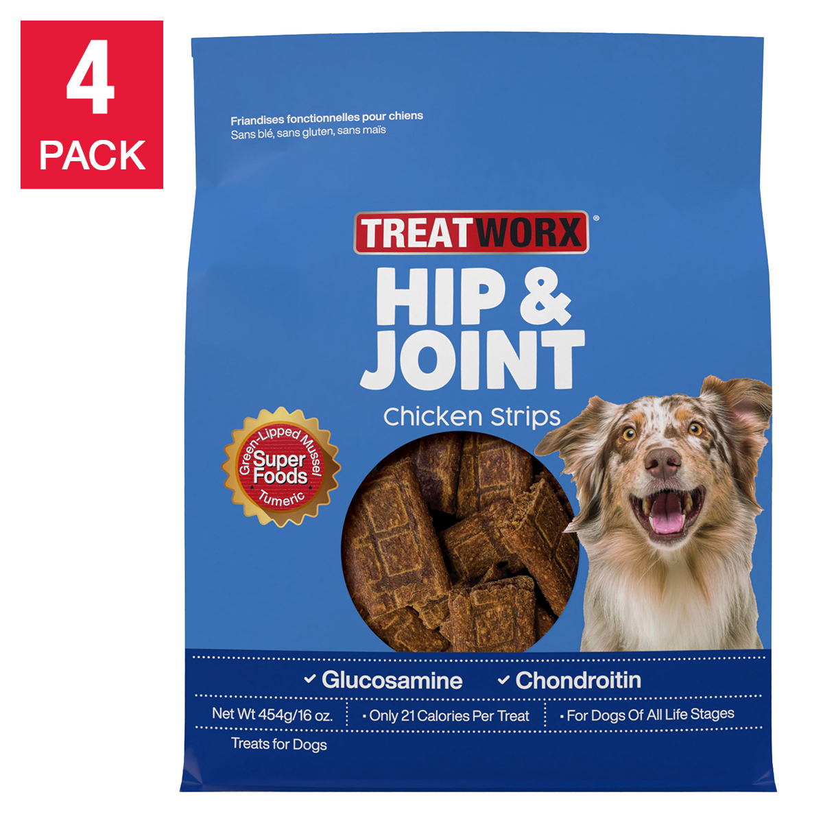 Treatworx Hip and Joint Chicken Strips Dog Treats 4 x 454g