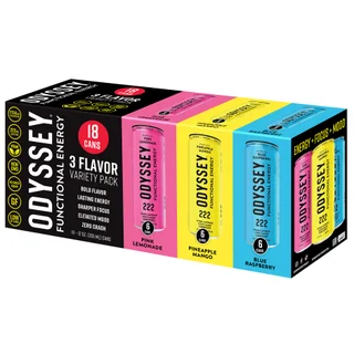 ODYSSEY WELLNESS ENERGY VARIETY PACK 18/12 OUNCE CANS