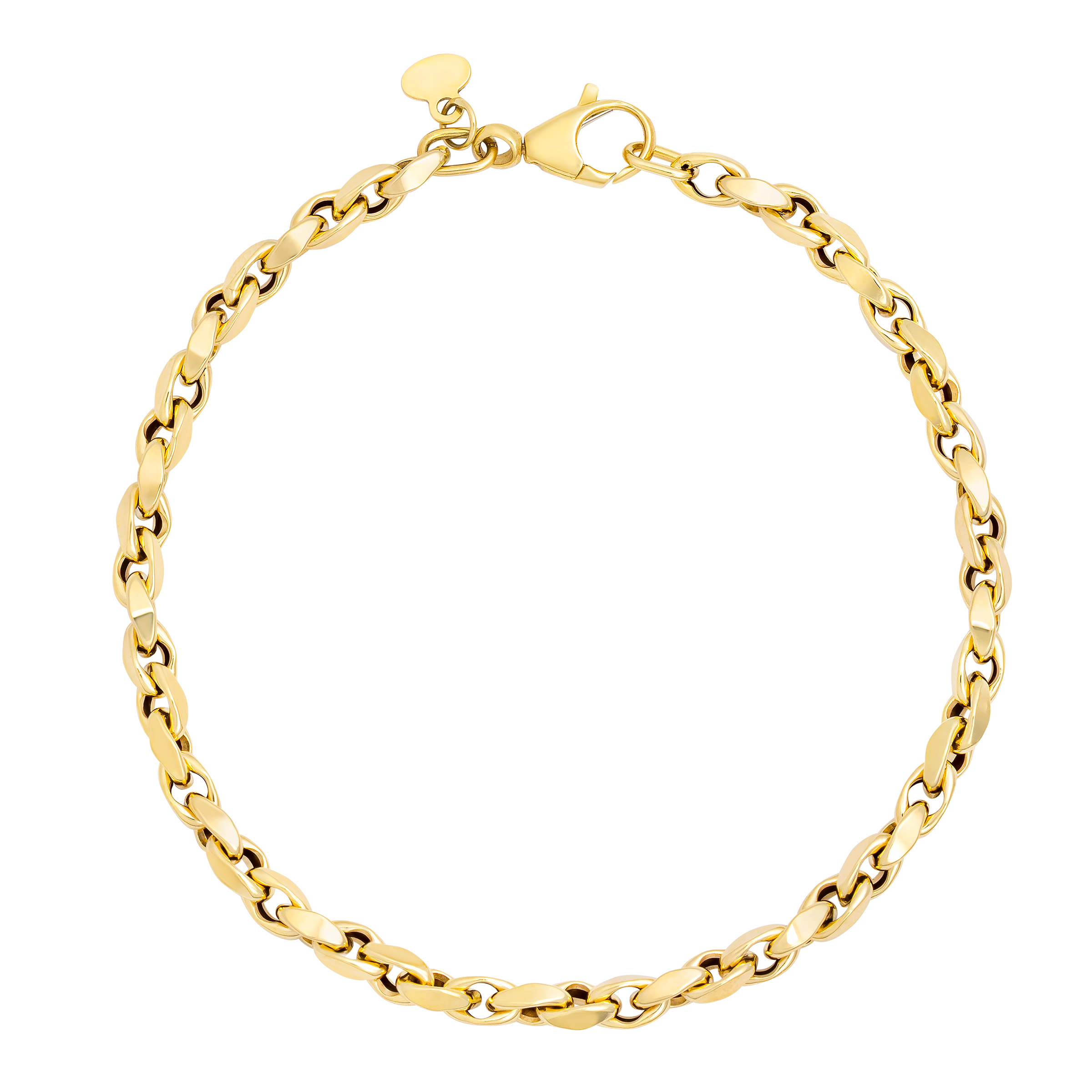 Diamond Cut Twisted Link Bracelet in Yellow Gold | Costco