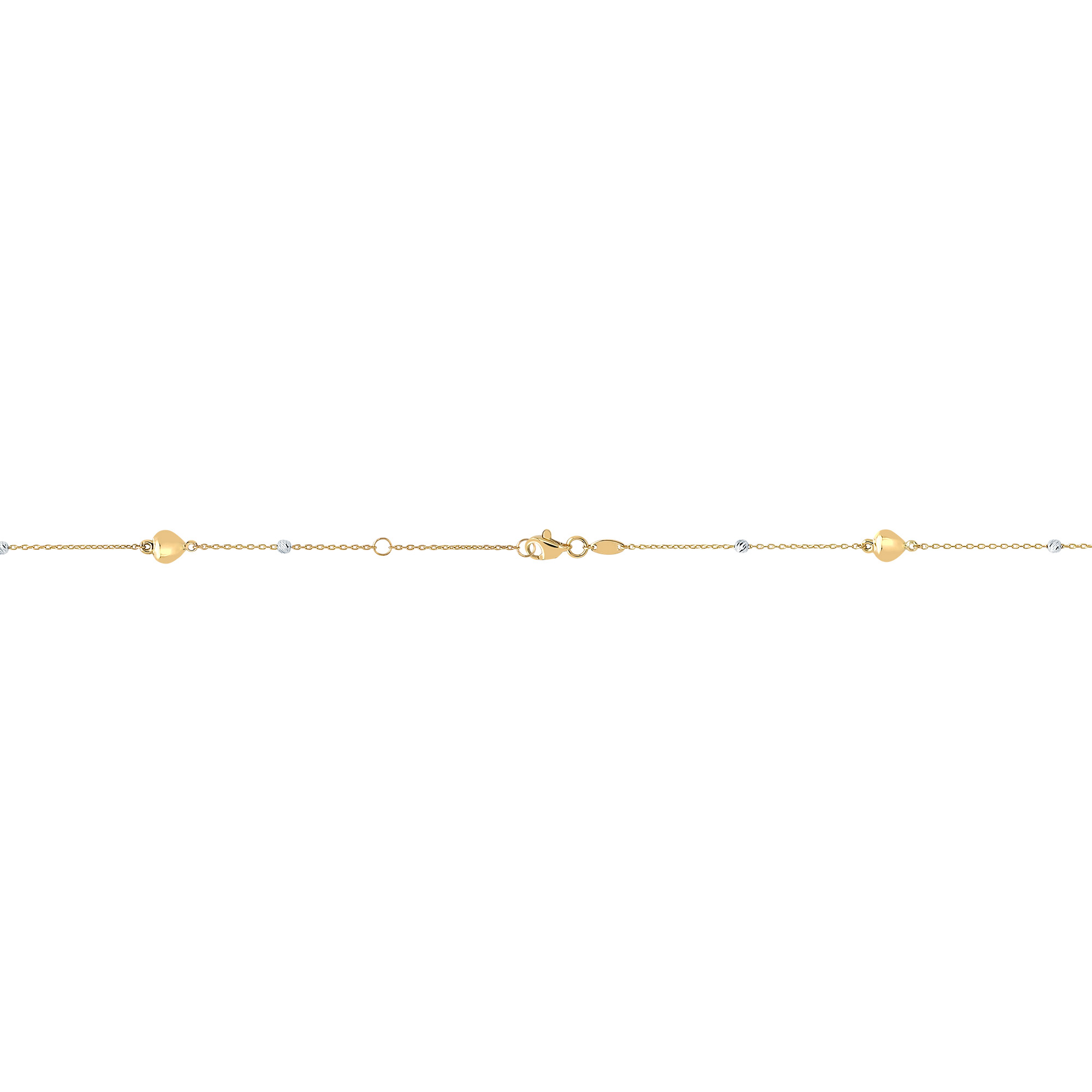 High Polish and Diamond Cut Anklet in Two-tone Gold | Costco