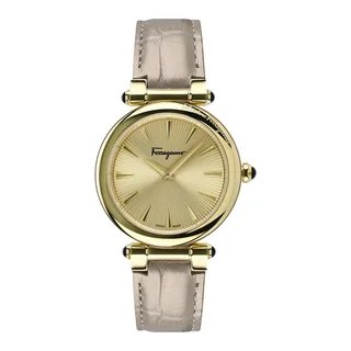 FERRAGAMO IDILLIO 36MM YELLOW GOLD STAINLESS QUARTZ WOMENS WATCH