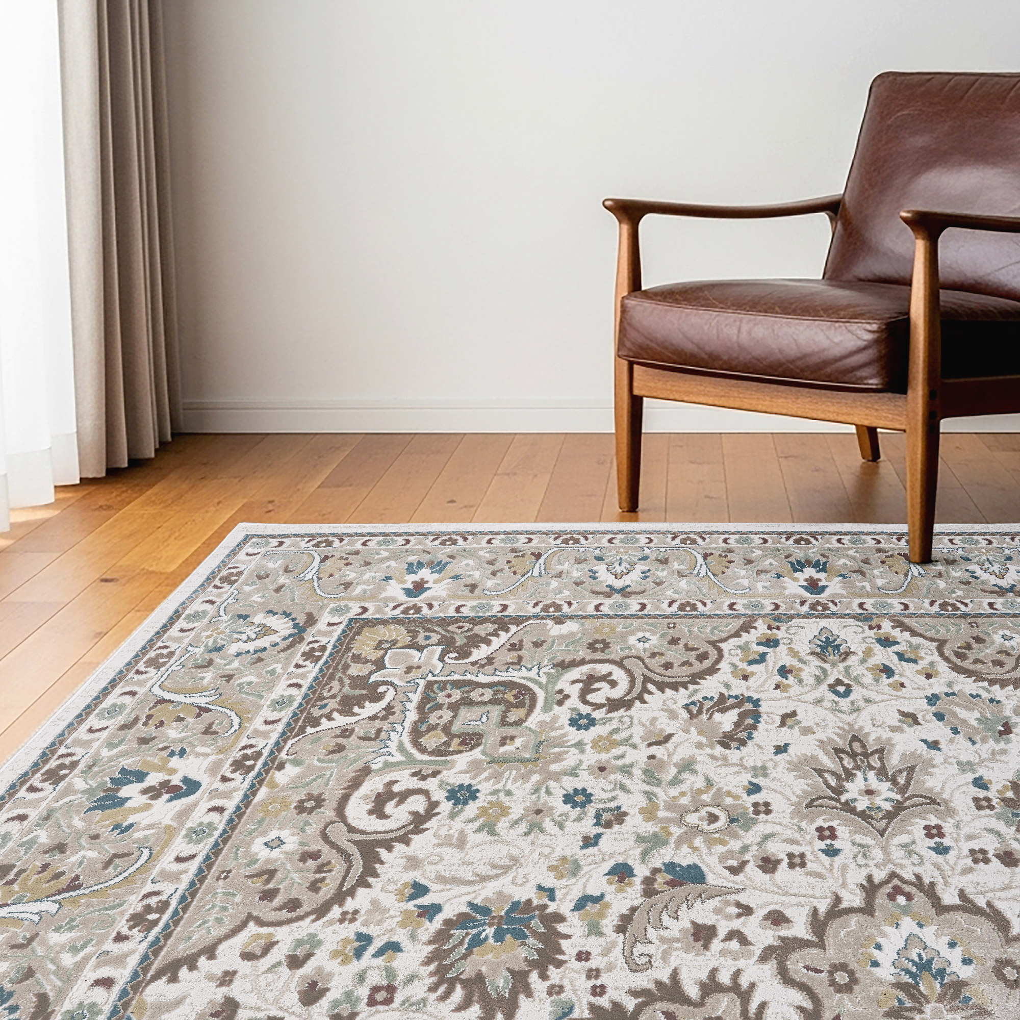 オーラージュ グレースクリーム Eden Area Rug, Kreta Cream, 6'6
