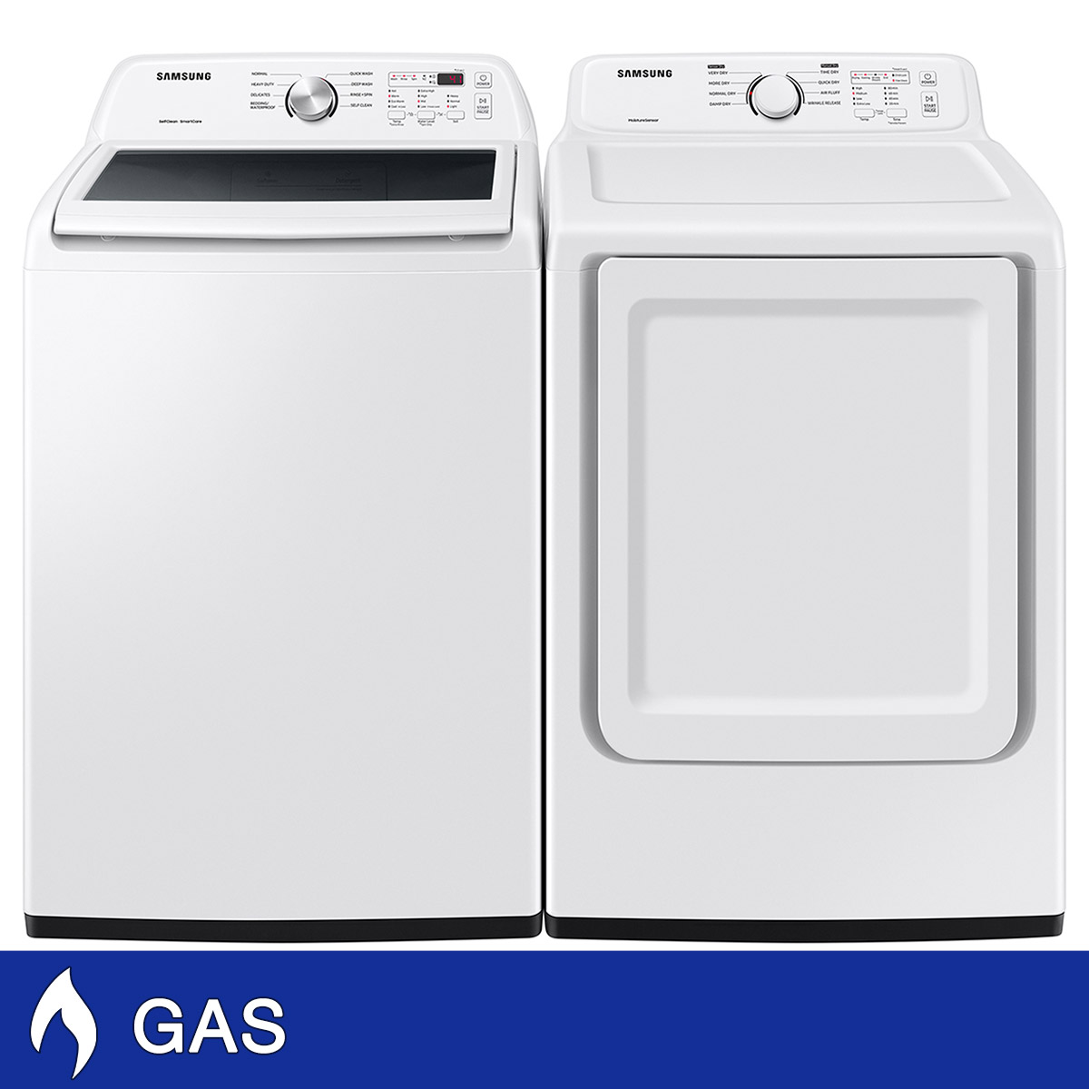 Samsung 4.4 cu. ft. Top Load Washer with ActiveWave Agitator and 7.2 cu. ft. Capacity GAS Dryer with Sensor Dry