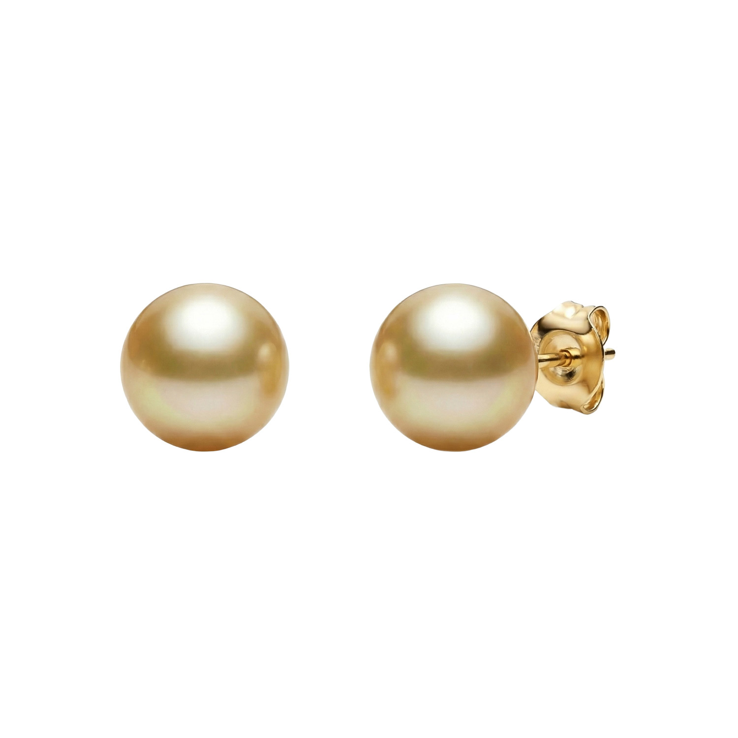 10 – 10.5 mm Golden Cultured South Sea Pearl Earrings