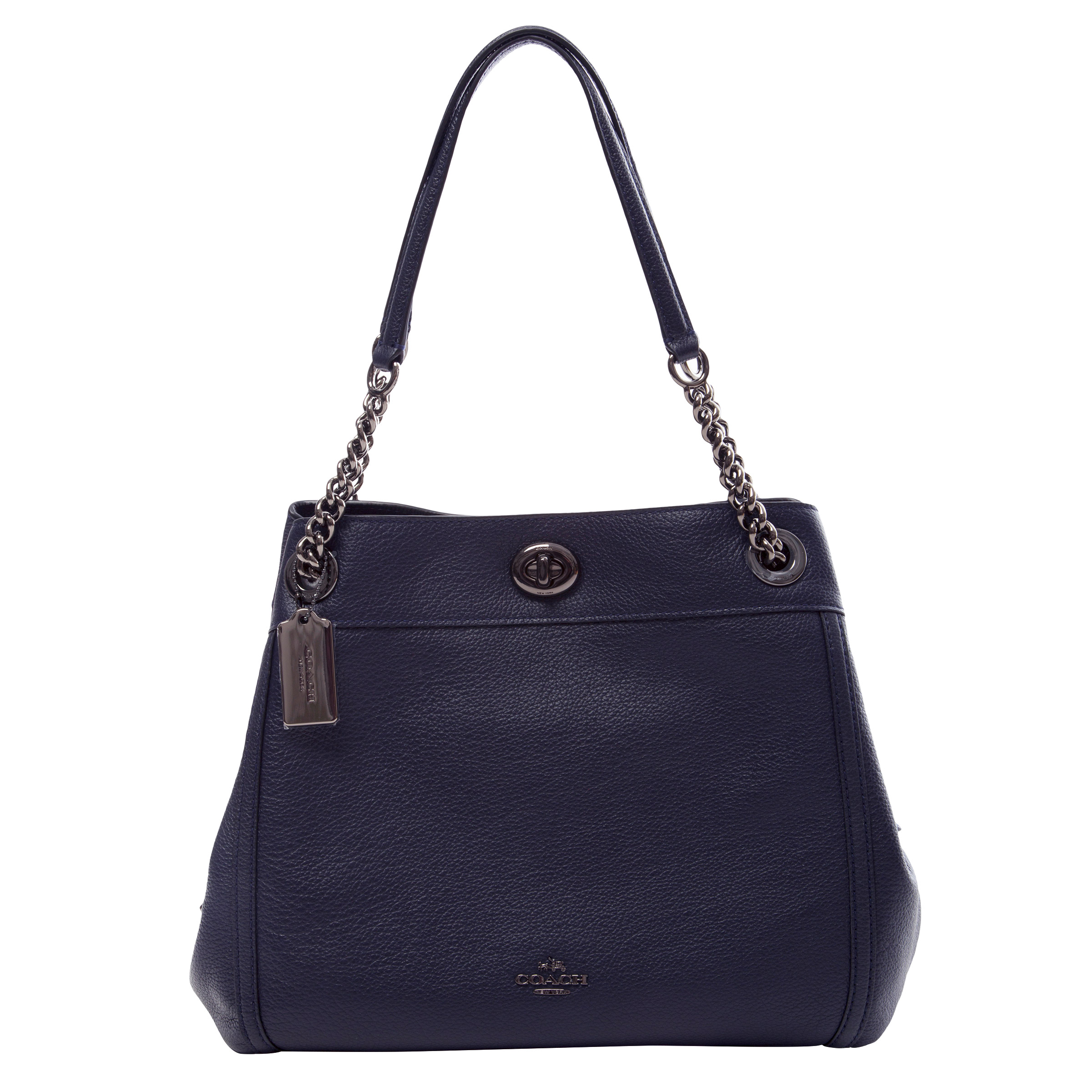 Coach Turnlock Edie Shoulder Bag, Dark Navy Costco