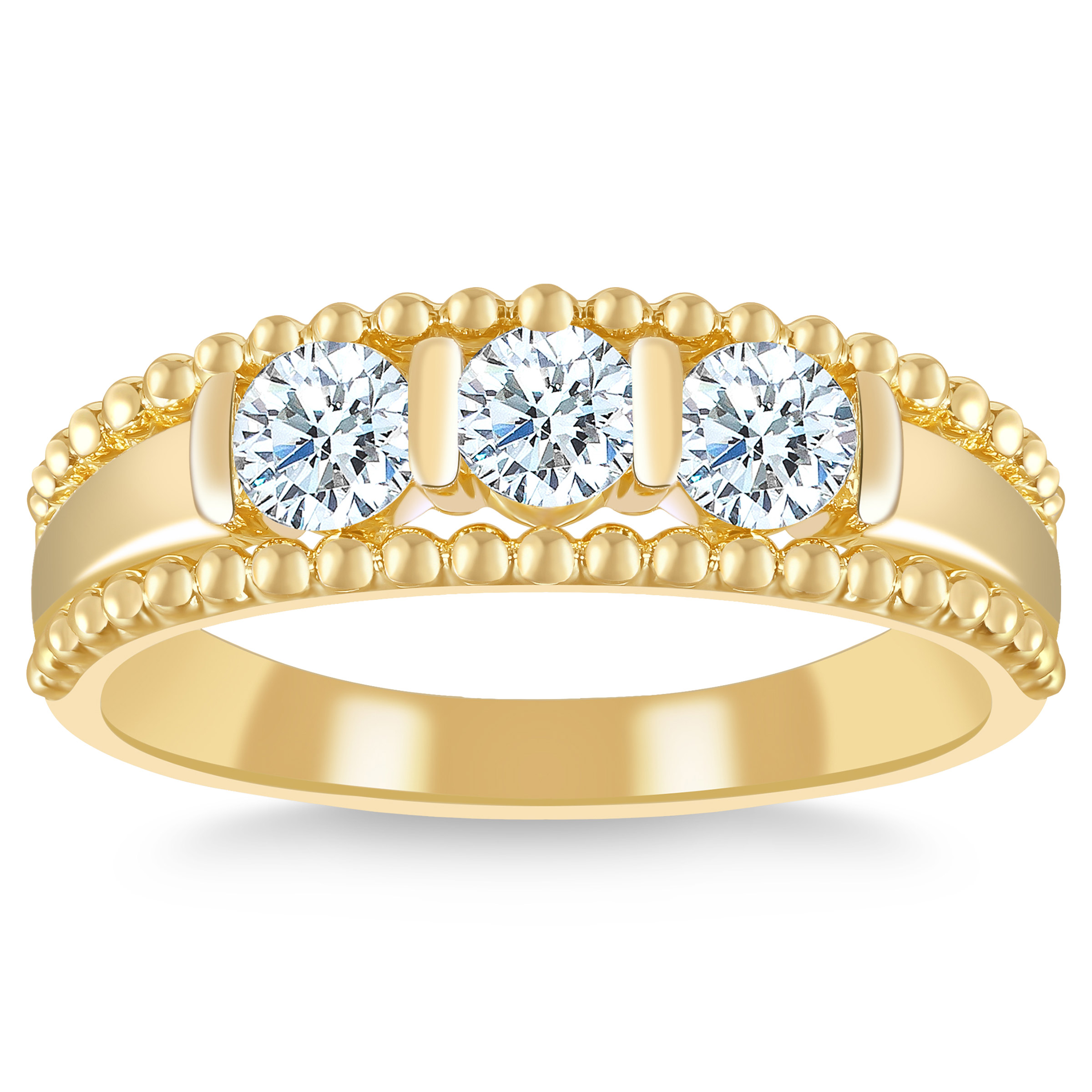 Three Stone Round Brilliant Diamond Ring (0.69 ctw)