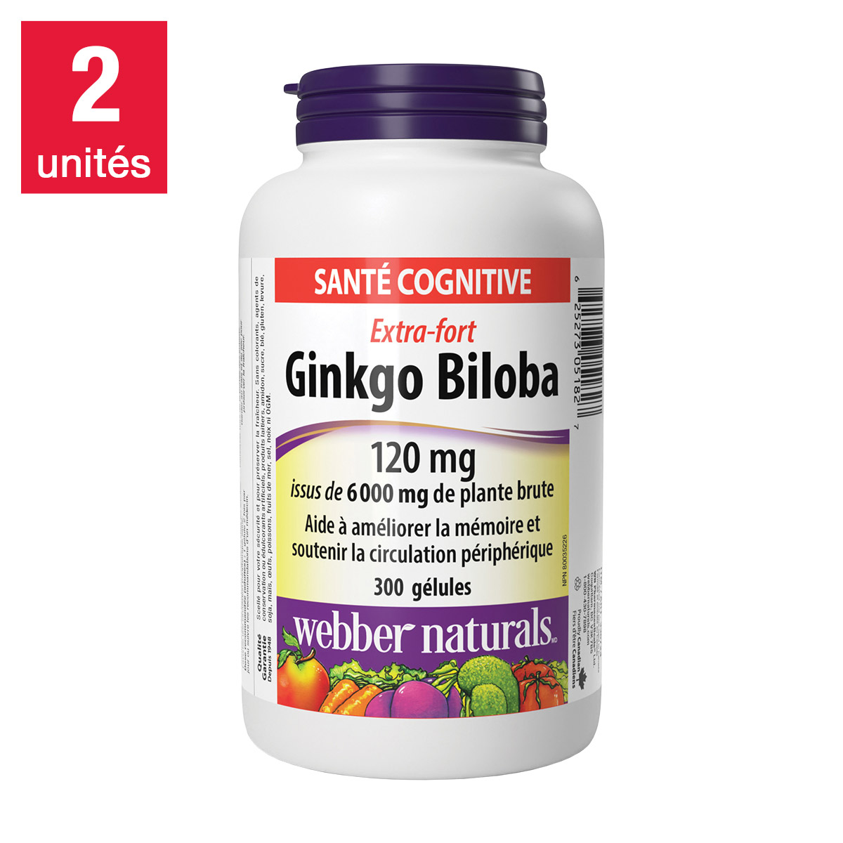 webber naturals - Ginkgo Biloba 120 mg 2 × 300 gélules