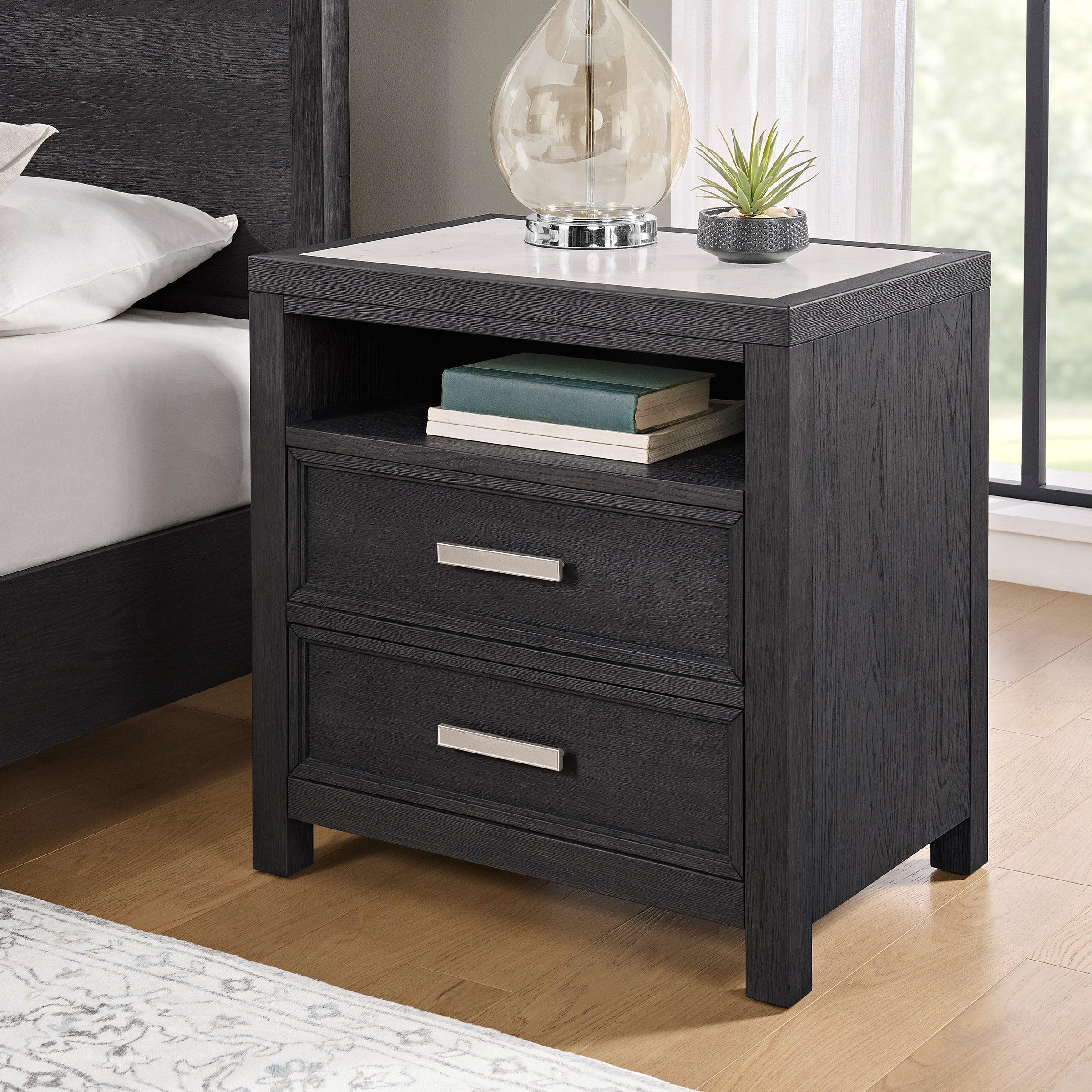 Bellevue 2-drawer Nightstand with Quartz Top | Costco