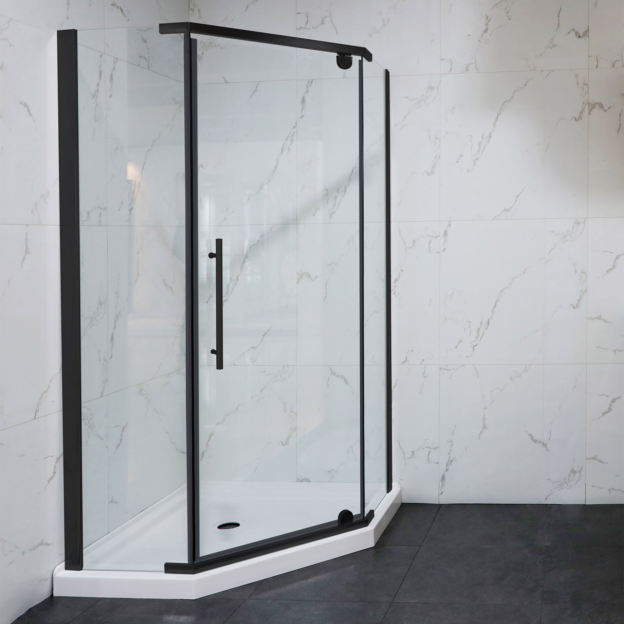 Jade Riley Neo-Angle Corner Shower Enclosure with Base