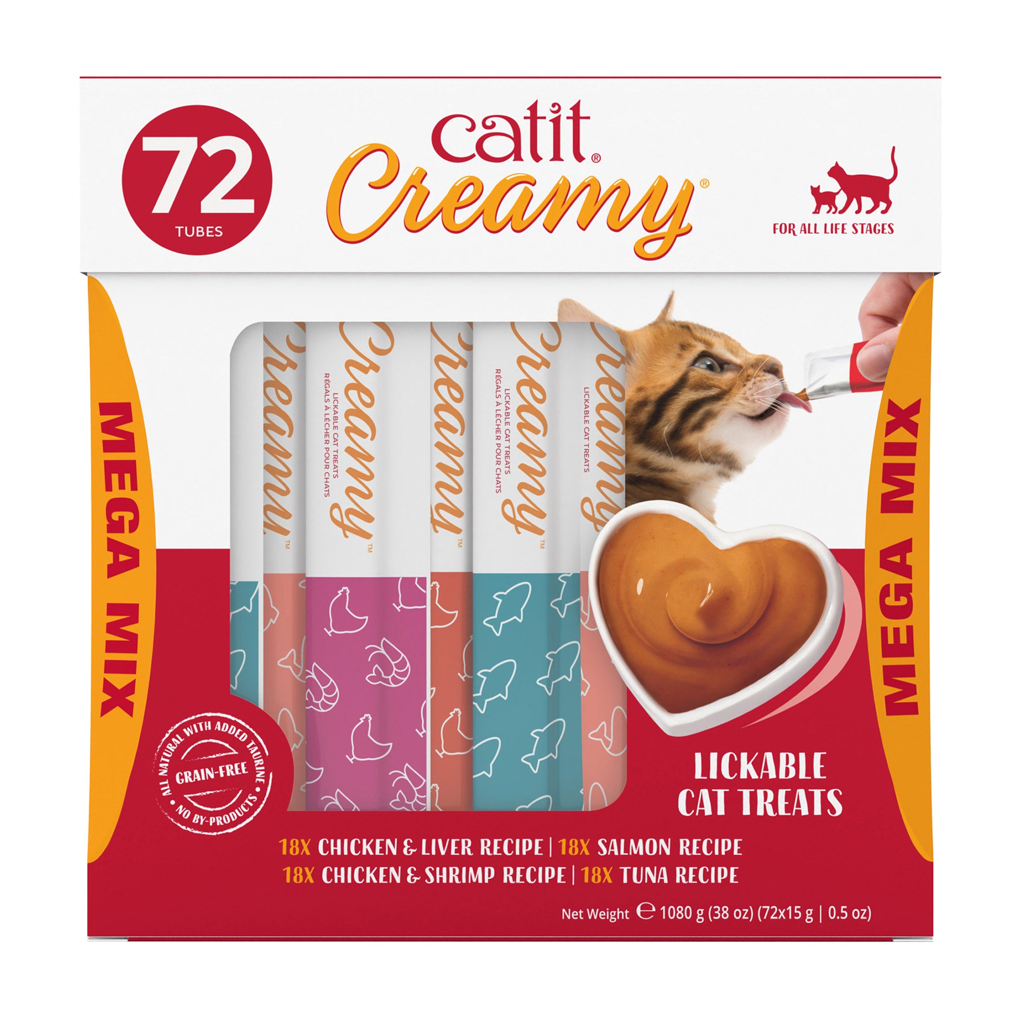 Catit Creamy Lickable Cat Treats Mega Mix, 72-count | Costco